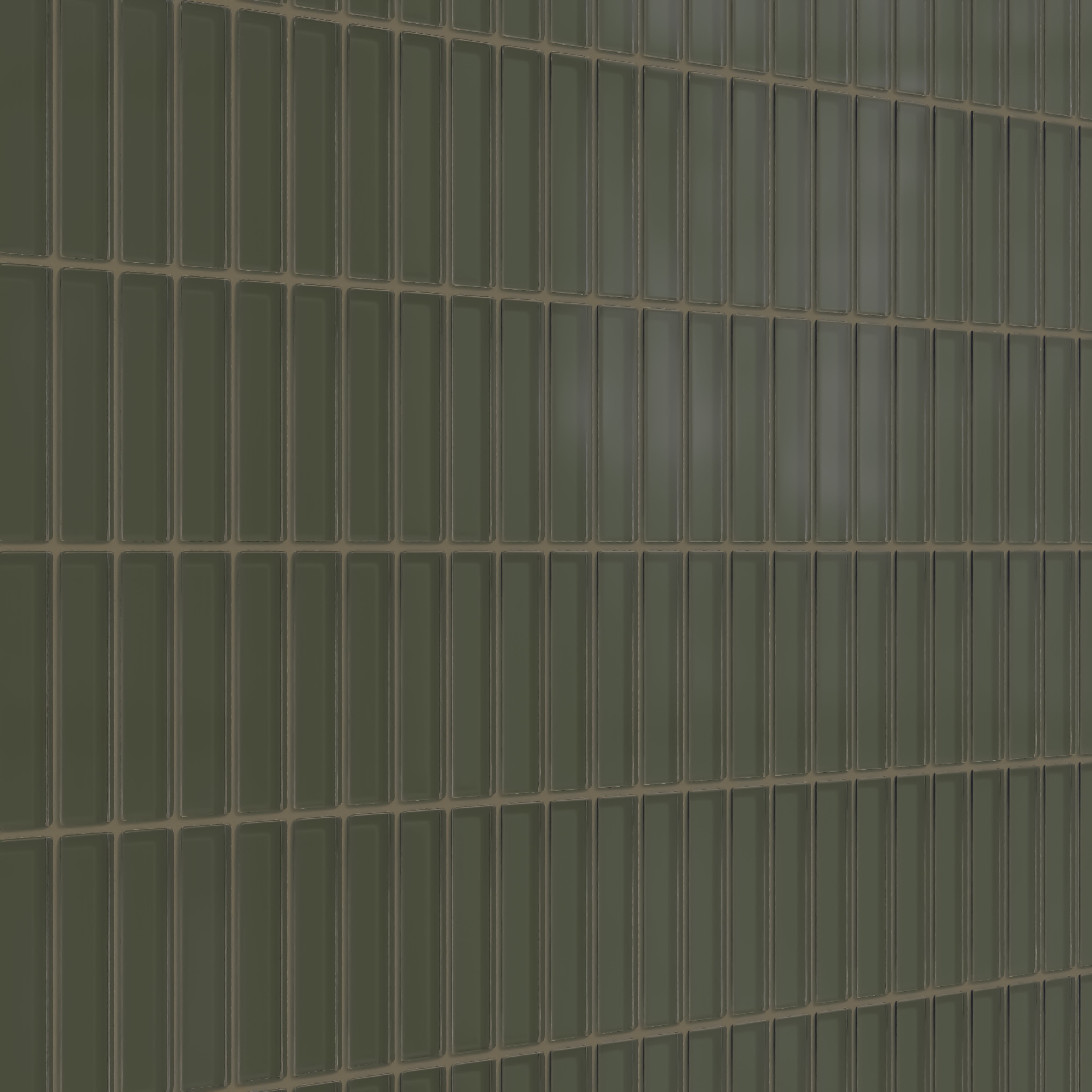 1x4 Straight Set Sheeted Glass Mosaic Tile in Roadrunner Matte