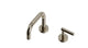 Contour One Handle Deck Mount Squaretop Lavatory Faucet with Soft Lever Handle in Polished Nickel