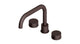 Foundry Two Handle Deck Mount Squaretop Bath Trim with Barrel Knob Handles in Architectural Copper