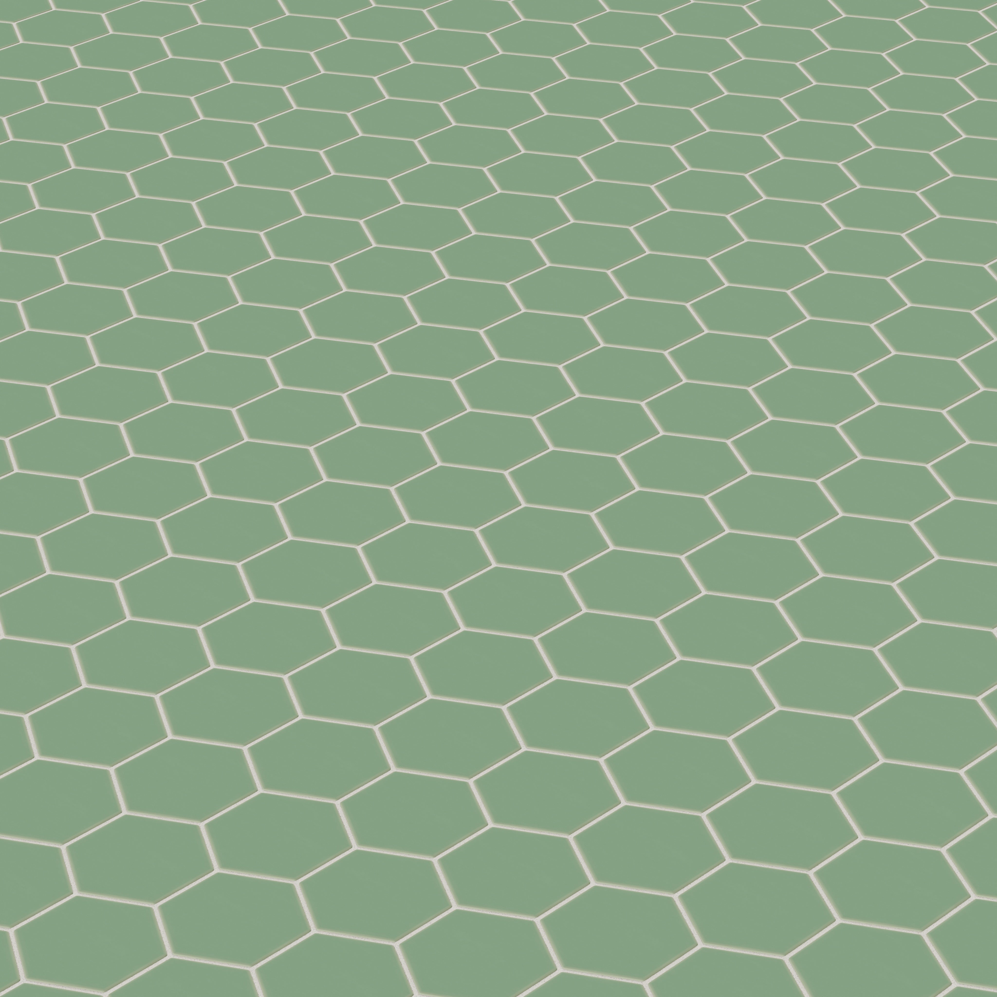 4" Hexagon Original Ceramic Tile in Sea Green Matte