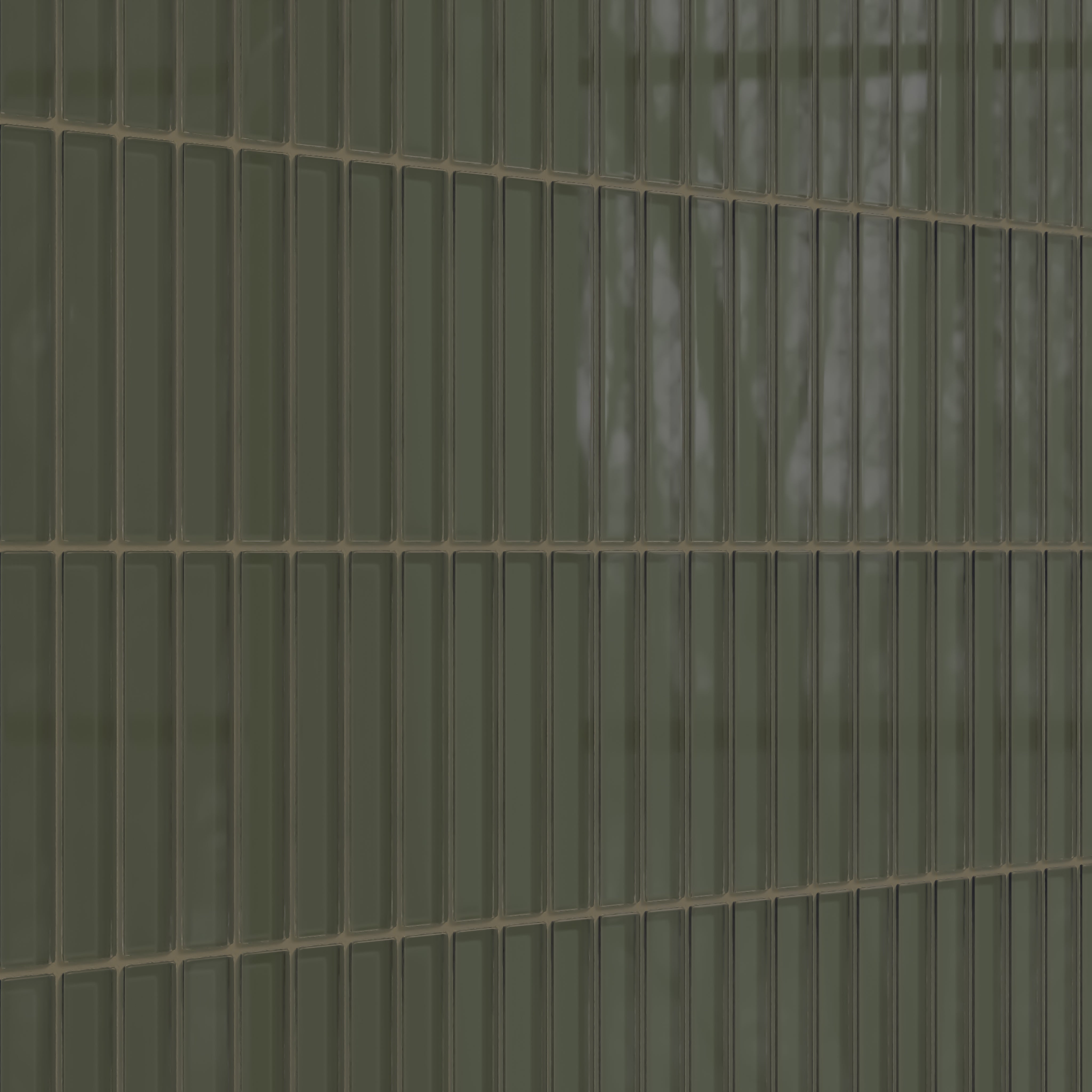 1x6 Straight Set Sheeted Glass Mosaic Tile in Roadrunner Gloss