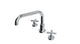 Contour Two Handle Deck Mount Squaretop Bath Trim with Soft Cross Handles in Polished Chrome