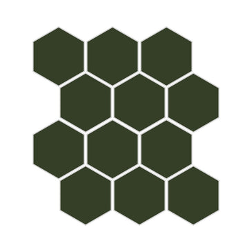 3" Hexagon Sheeted Original Ceramic Mosaic Tile in Hunter Green Gloss
