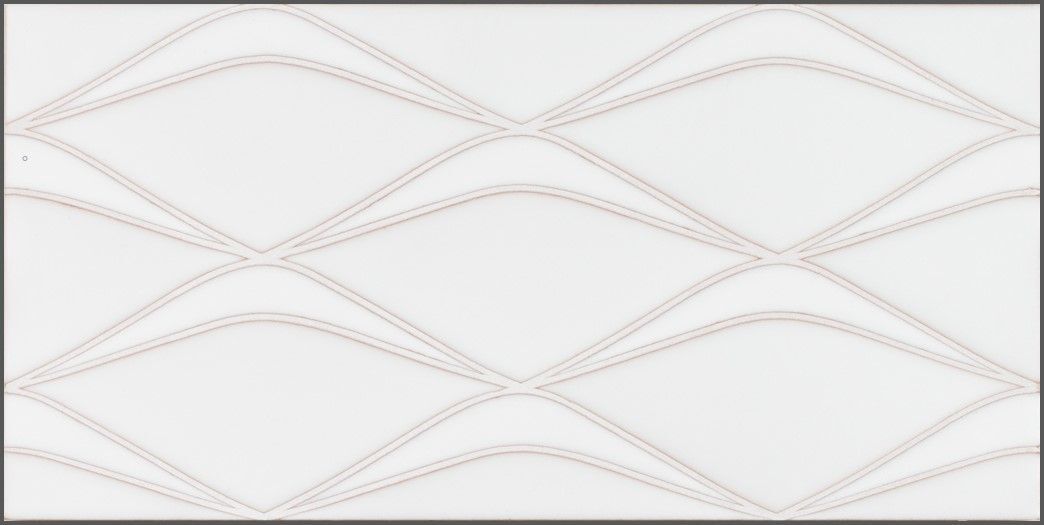 6x12 Handpainted Tile Uni Mountain in White Motif