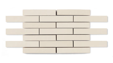 1x6 Half Offset Sheeted Original Ceramic Mosaic Tile in Ivory Matte