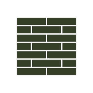 1x4 Half Offset Sheeted Original Ceramic Mosaic Tile in Hunter Green Gloss