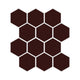 3" Hexagon Sheeted Original Ceramic Mosaic Tile in Garnet Matte