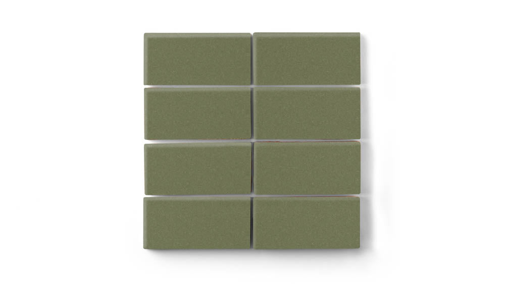 2x4 Straight Set Sheeted Original Ceramic Mosaic Tile in Peabody Gloss