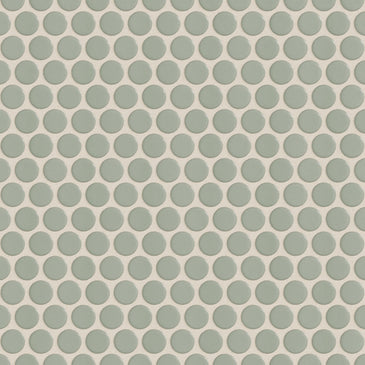 Penny Round Sheeted Original Ceramic Mosaic Tile in Rosemary Gloss