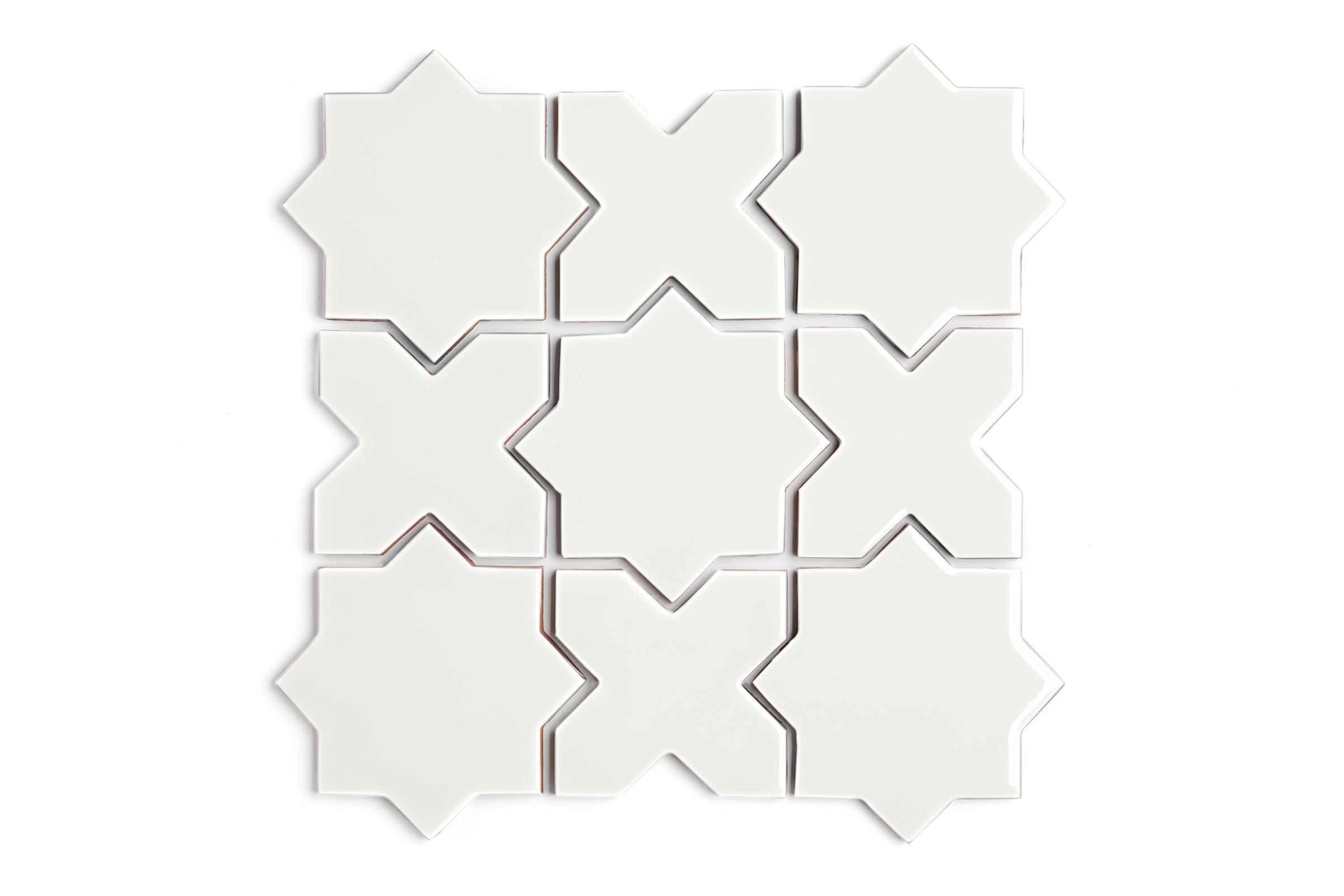 Mini Star & Cross Original Ceramic Tile in Limewash Gloss