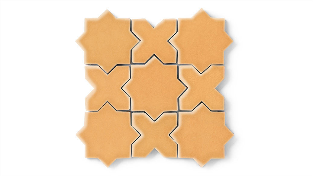 Mini Star & Cross Original Ceramic Tile in Koi Gloss