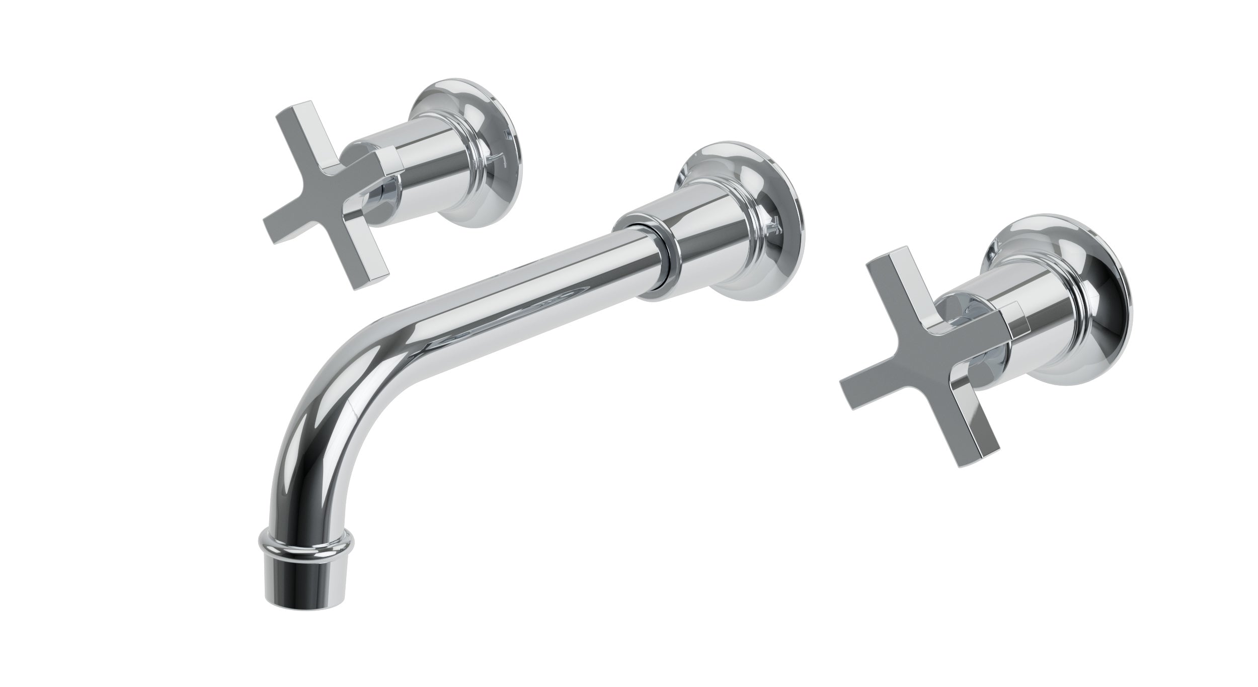 Emerson Two Handle Wall Mount 8.25" Lavatory Faucet with Classic Cross Handles