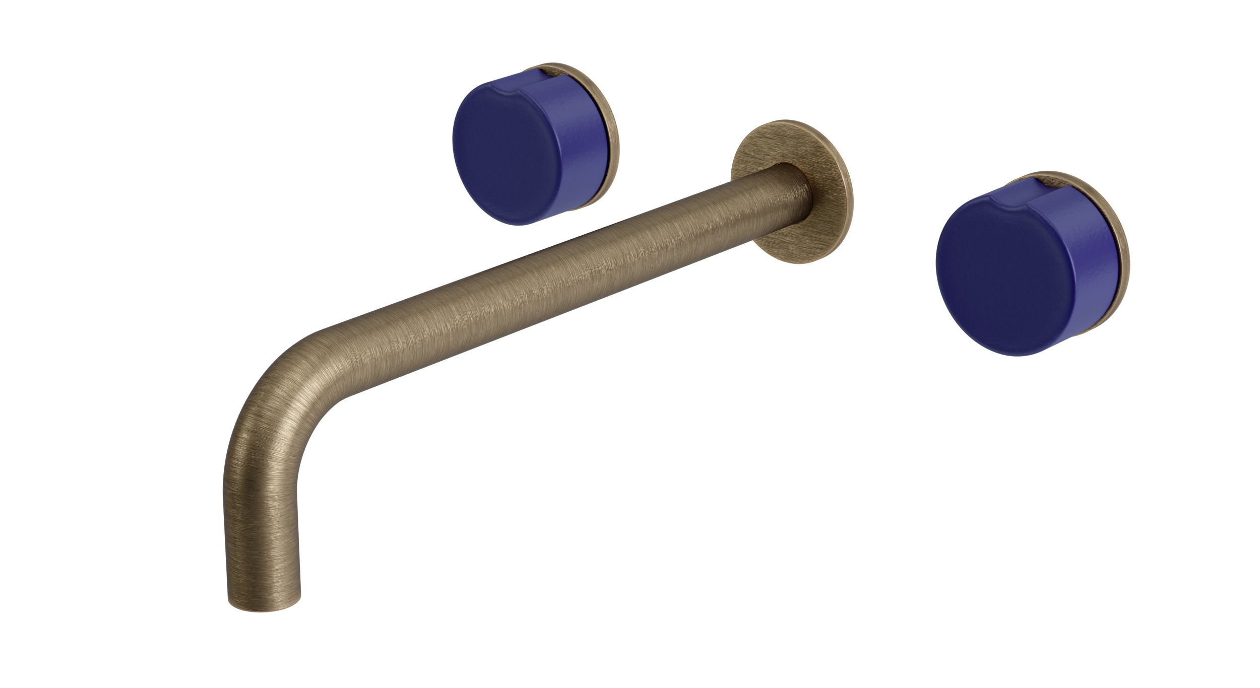 Foundry Two Handle Wall Mount 10" Lavatory Faucet with Groove Ceramic Knob Handles