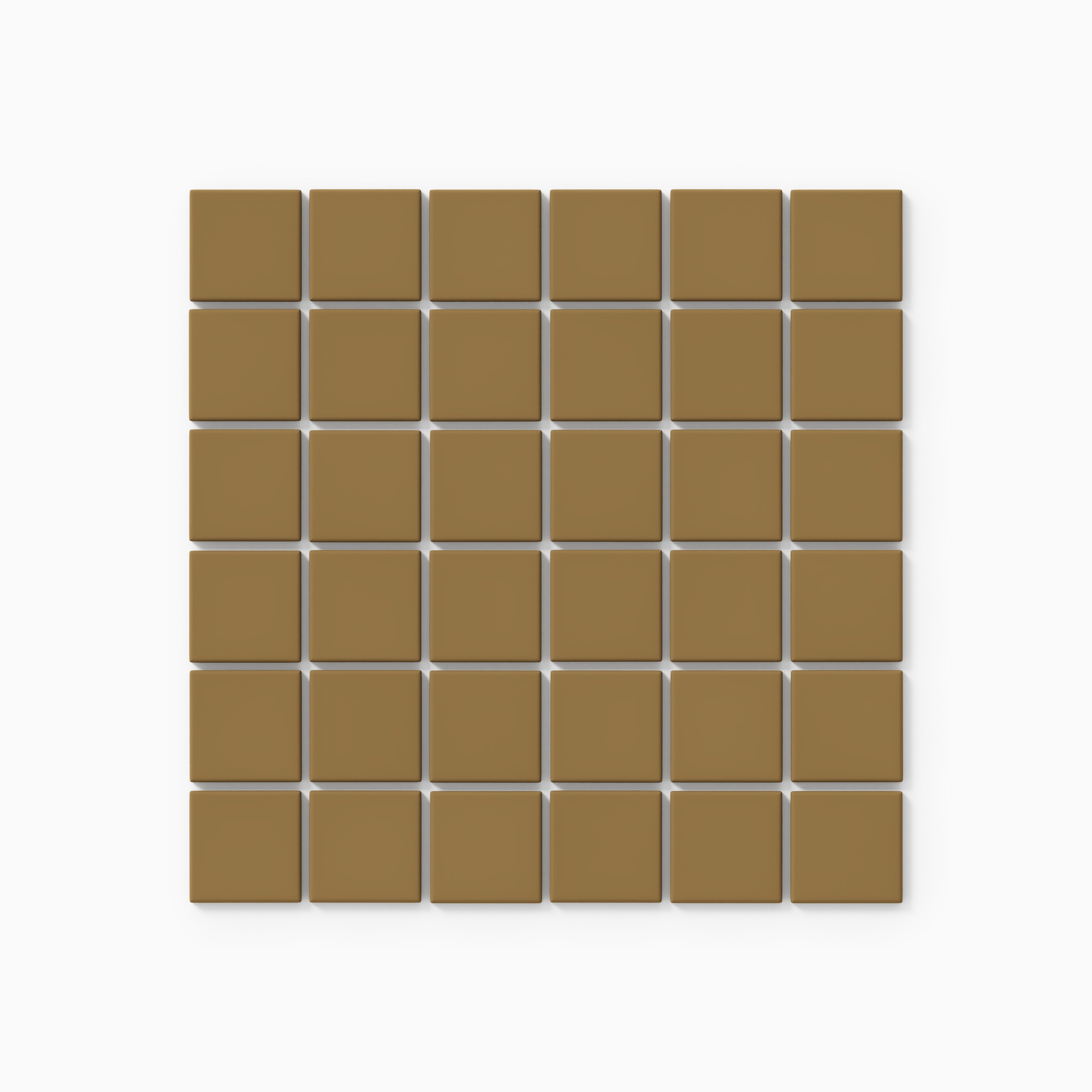 2x2 Straight Set Sheeted Original Ceramic Mosaic Tile in Chaparral Matte
