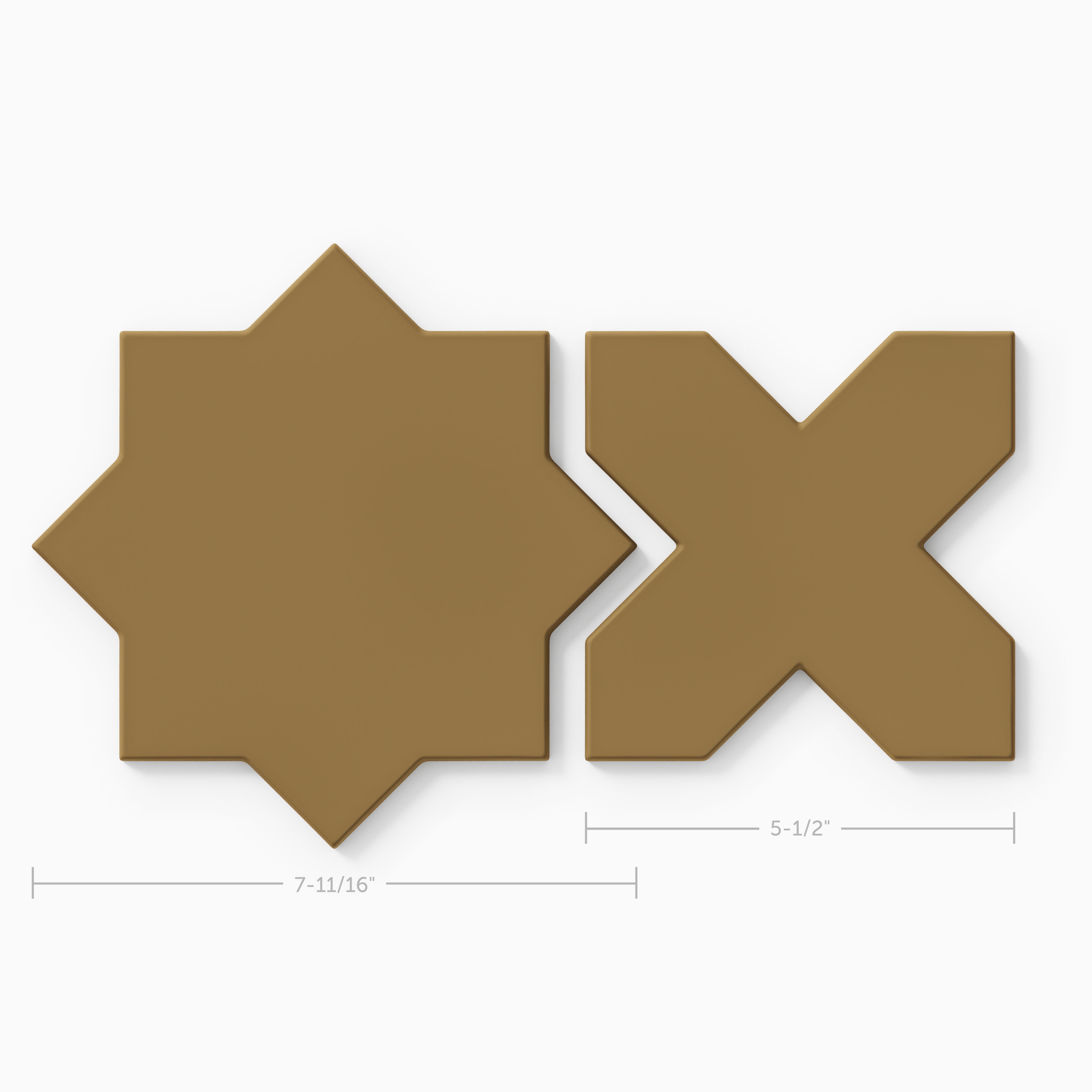 Star & Cross Original Ceramic Tile in Chaparral Matte
