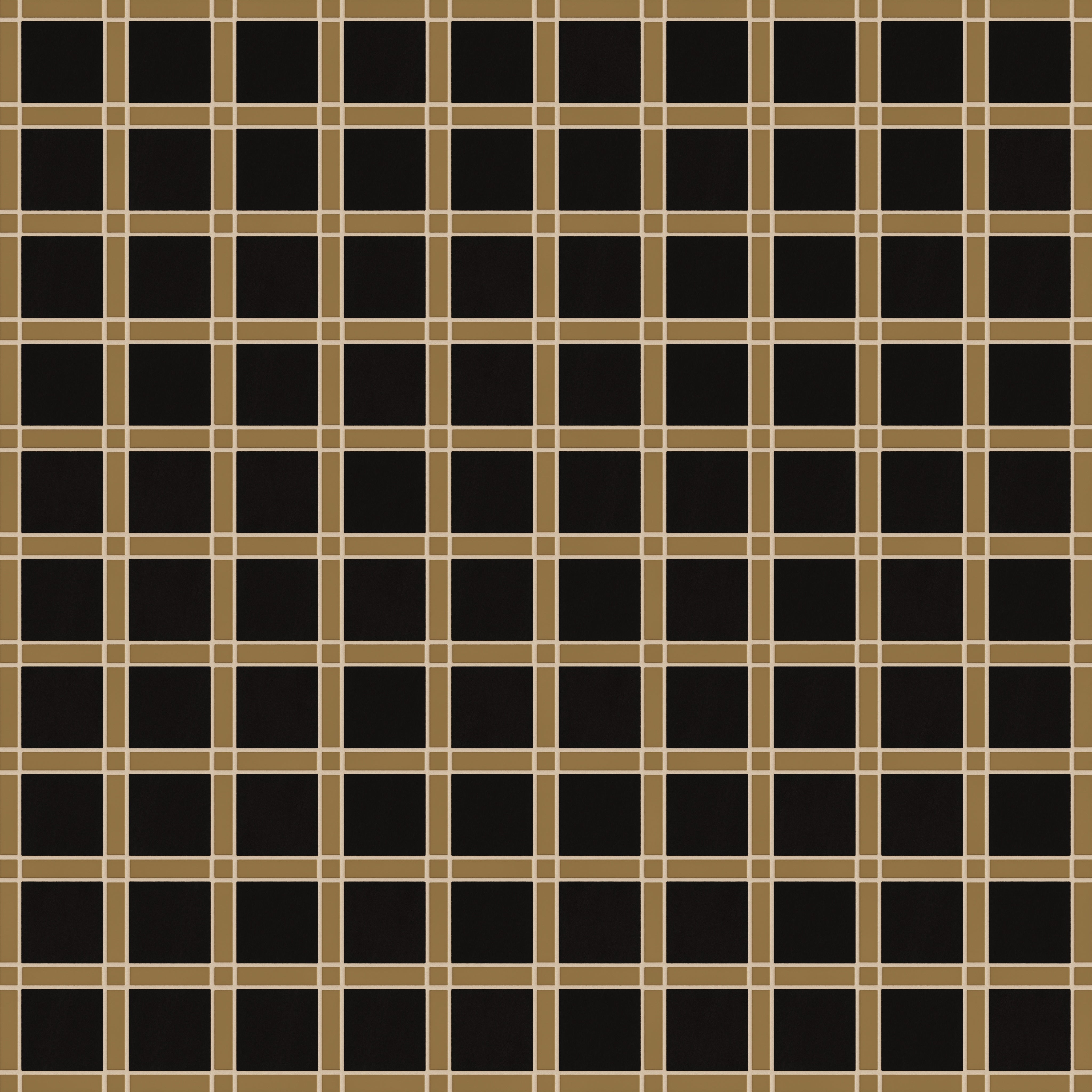 Lattice Sheeted Original Ceramic Tile in Chaparral Matte & Raven Matte