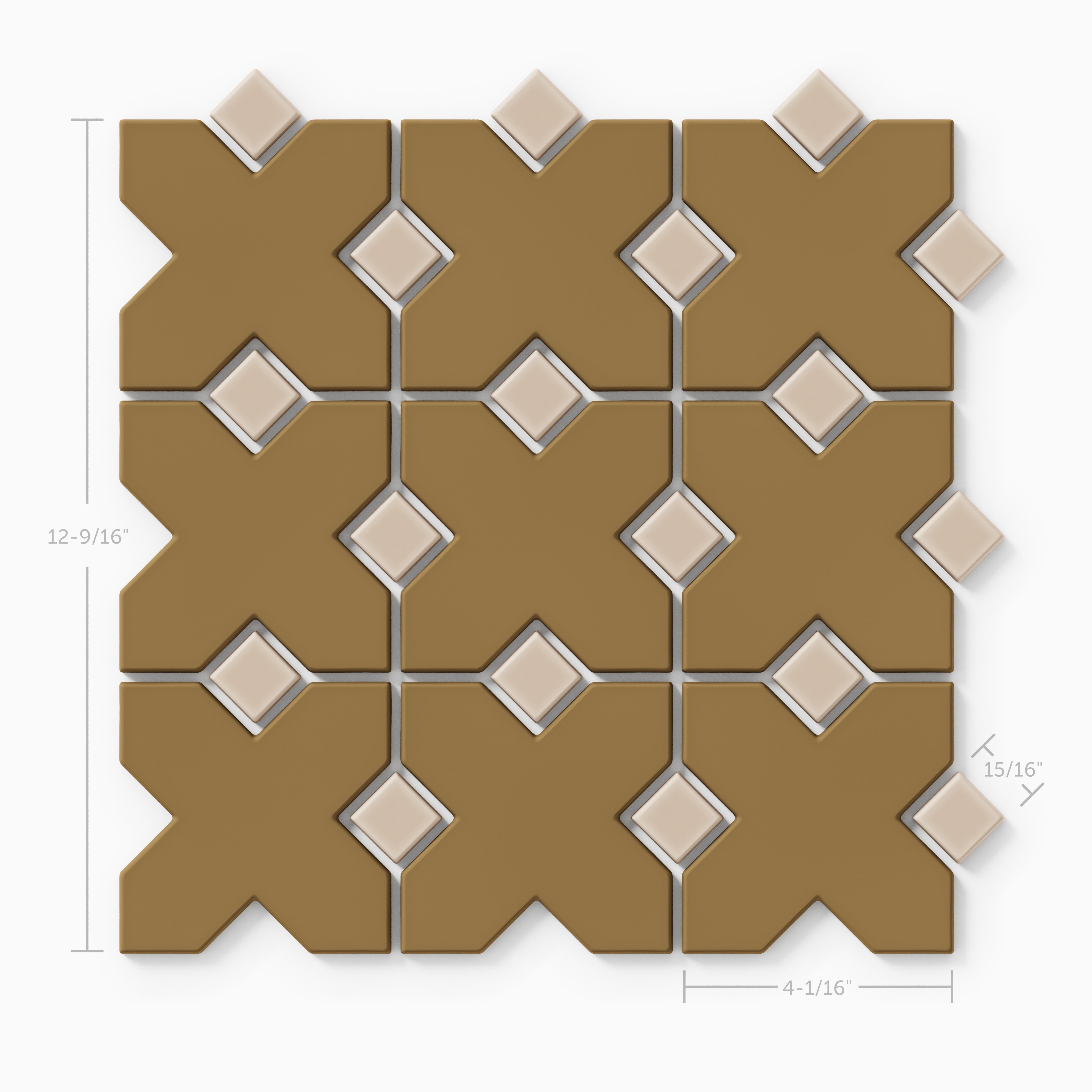 Hacienda Sheeted Original Ceramic Tile in Chaparral Matte & Sweet Pea Matte