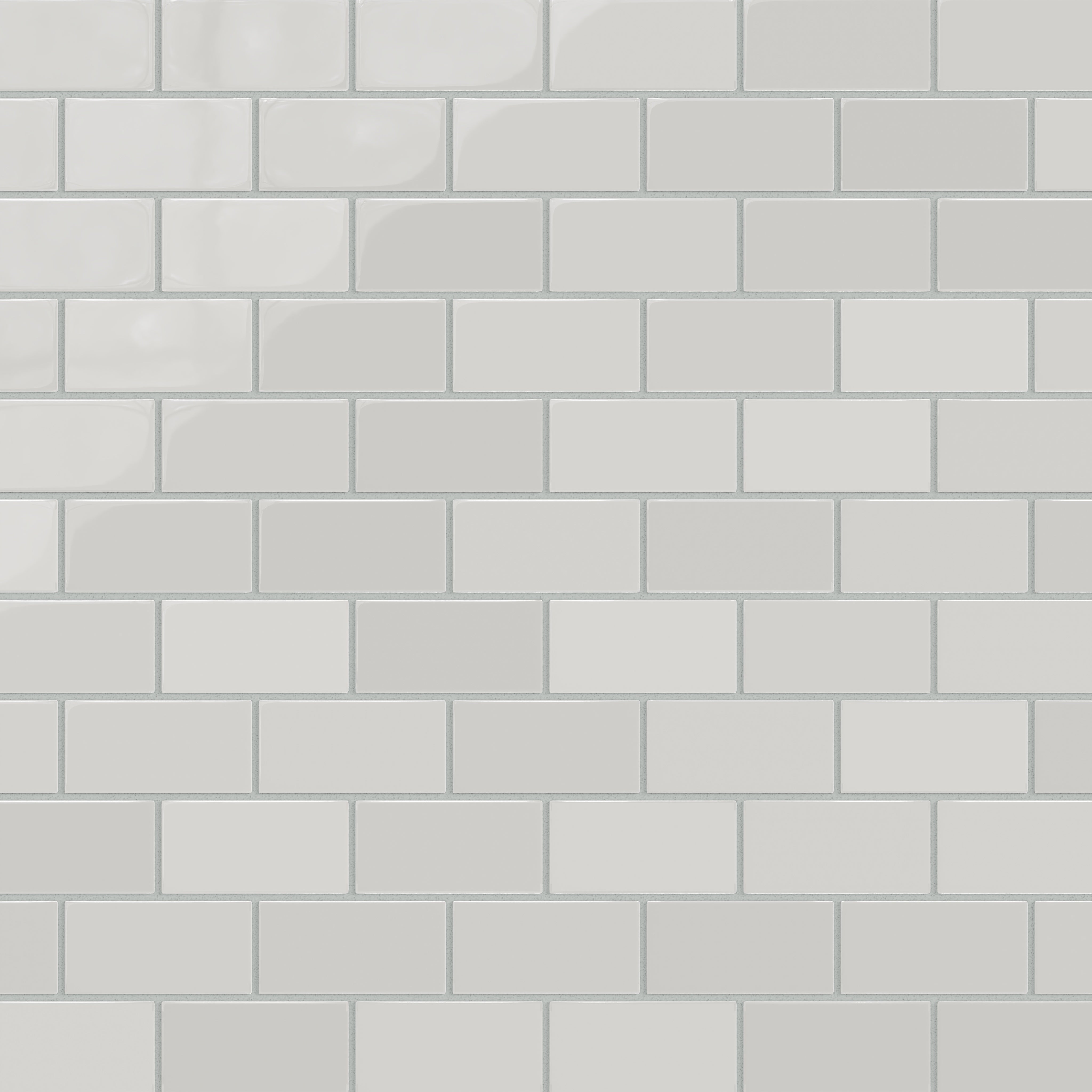 2x4 Half Offset Sheeted Natural Press Ceramic Mosaic Tile in Cloud Cover Gloss