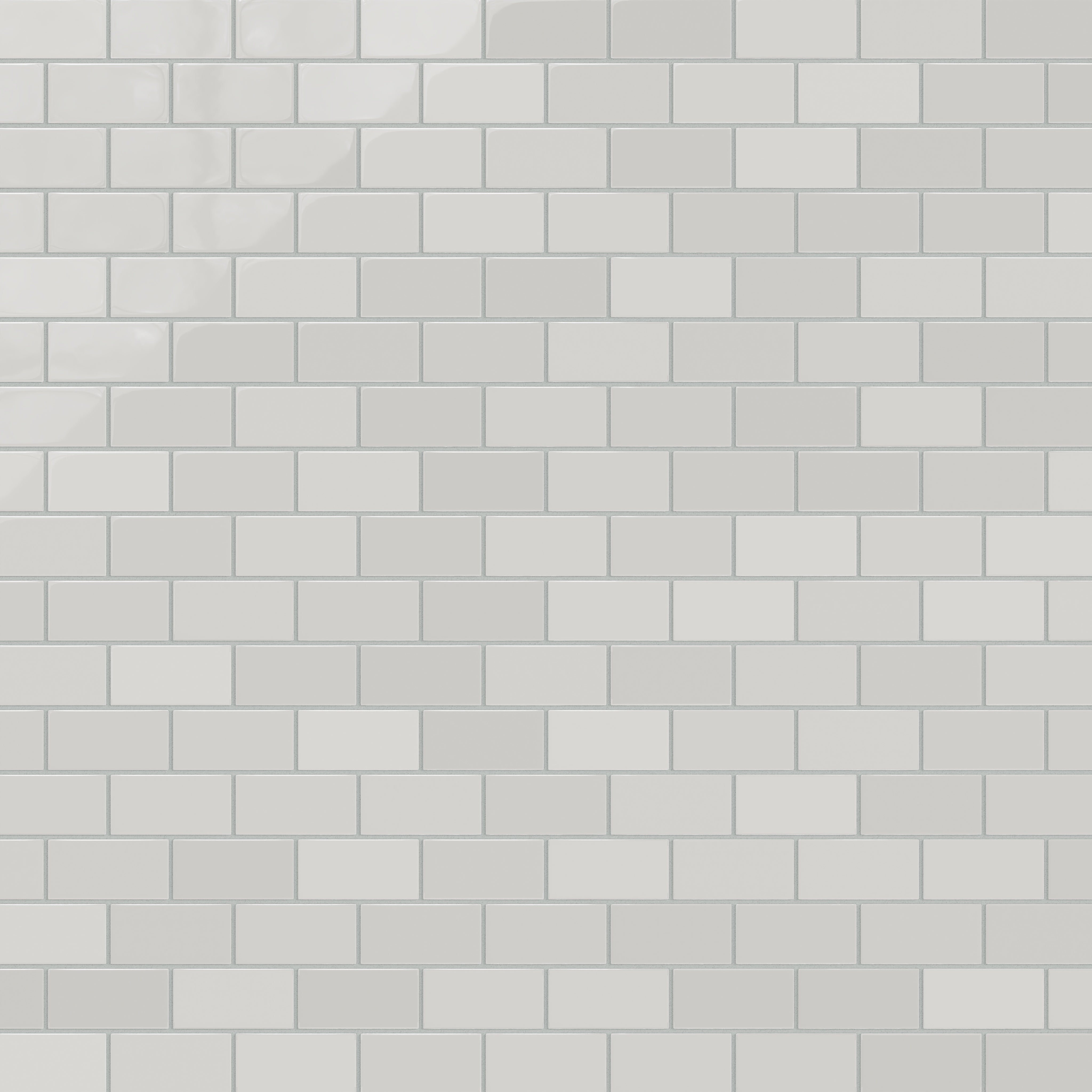 2x4 Half Offset Sheeted Natural Press Ceramic Mosaic Tile in Cloud Cover Gloss