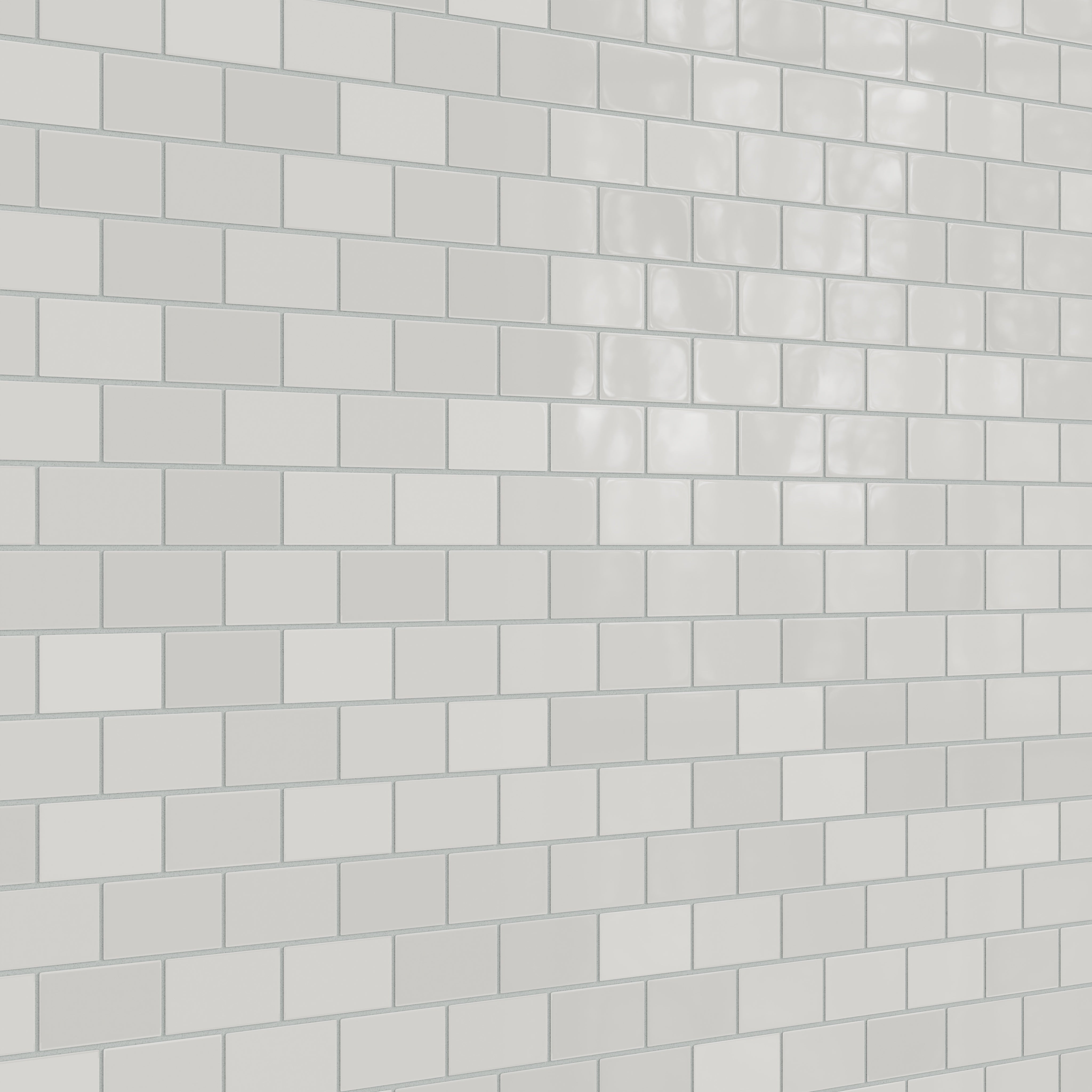 2x4 Half Offset Sheeted Natural Press Ceramic Mosaic Tile in Cloud Cover Gloss