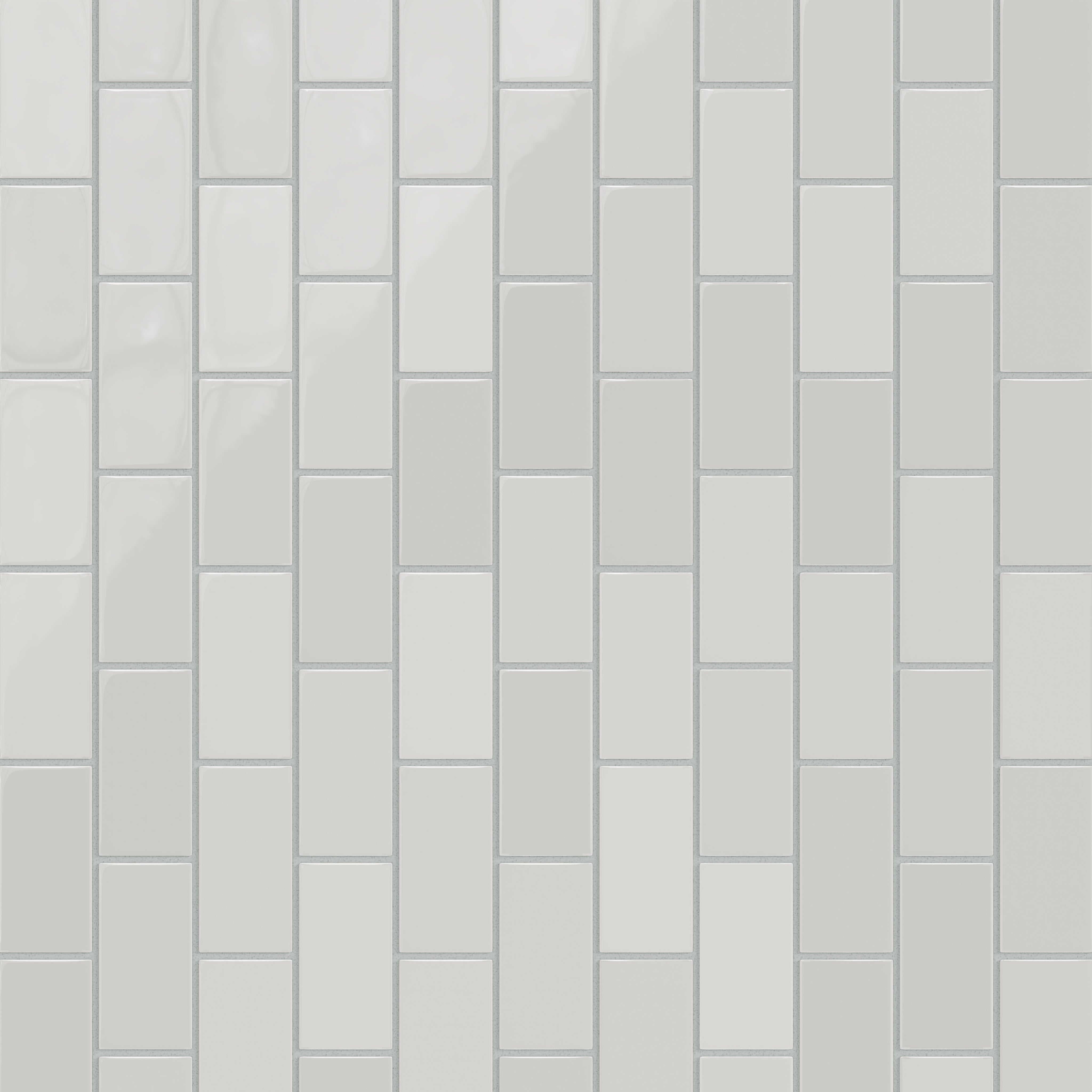 2x4 Half Offset Sheeted Natural Press Ceramic Mosaic Tile in Cloud Cover Gloss
