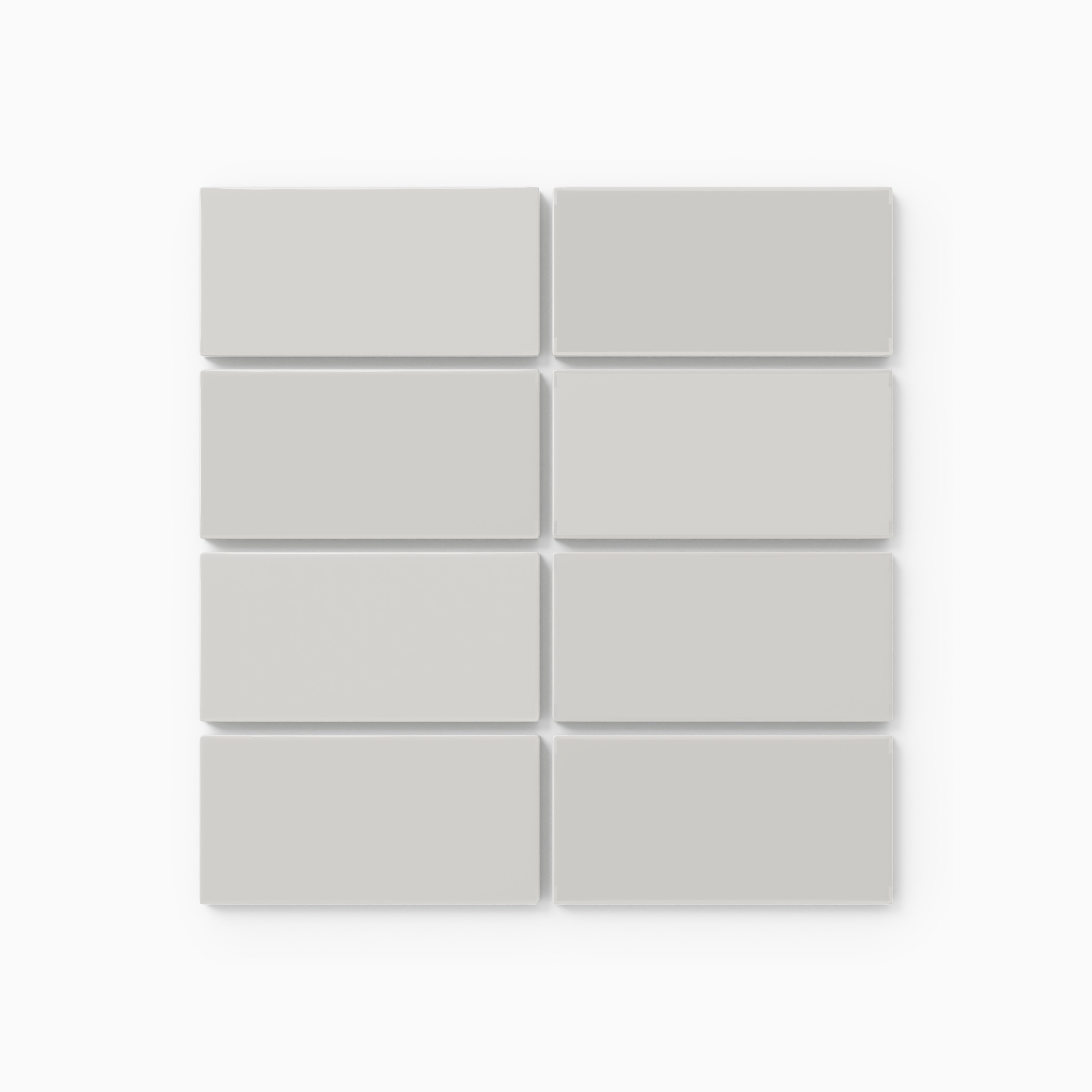 2x4 Straight Set Sheeted Natural Press Ceramic Mosaic Tile in Cloud Cover Gloss