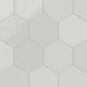 8" Hexagon Natural Press Ceramic Tile in Cloud Cover Gloss