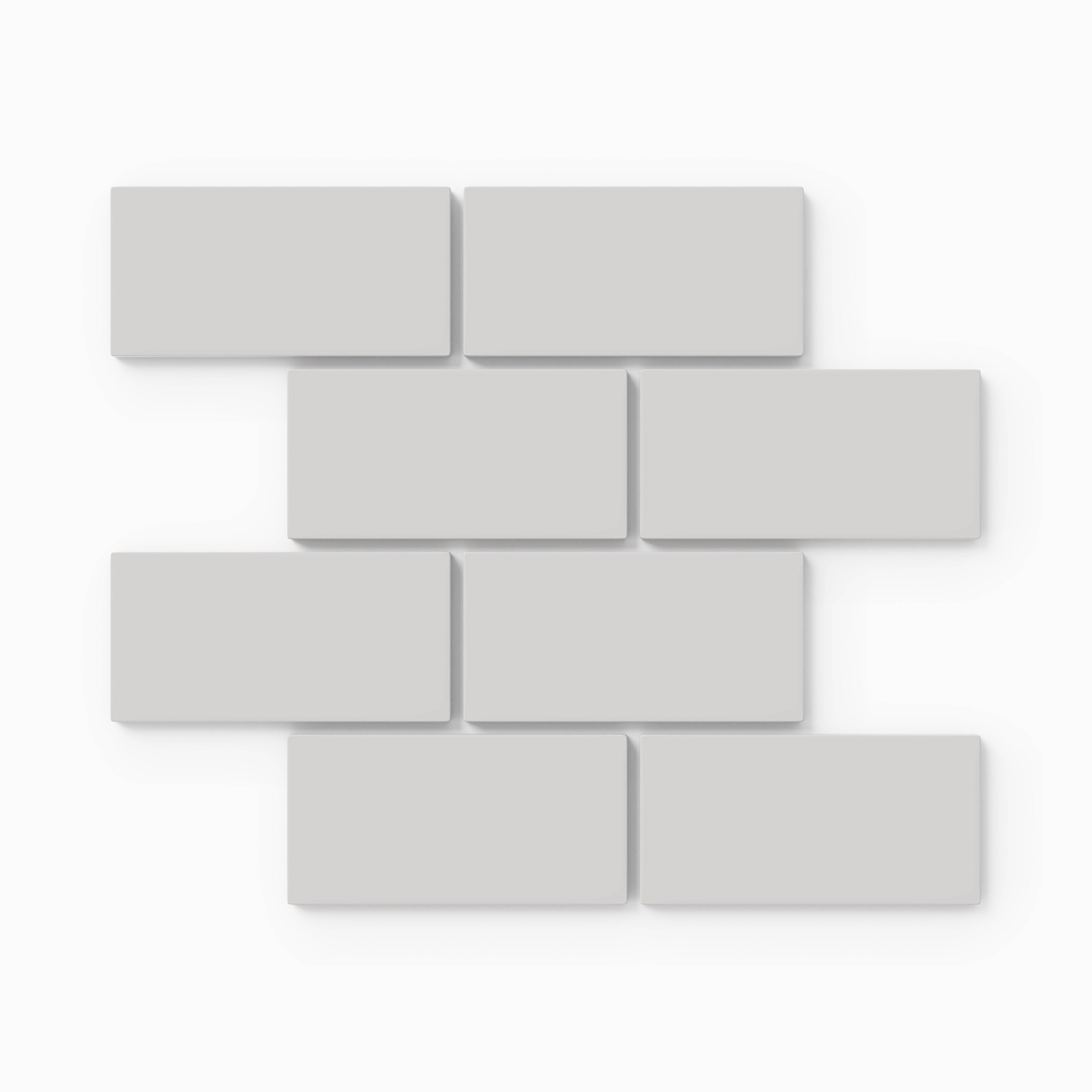 2x4 Half Offset Sheeted Natural Press Ceramic Mosaic Tile in Cloud Cover Matte