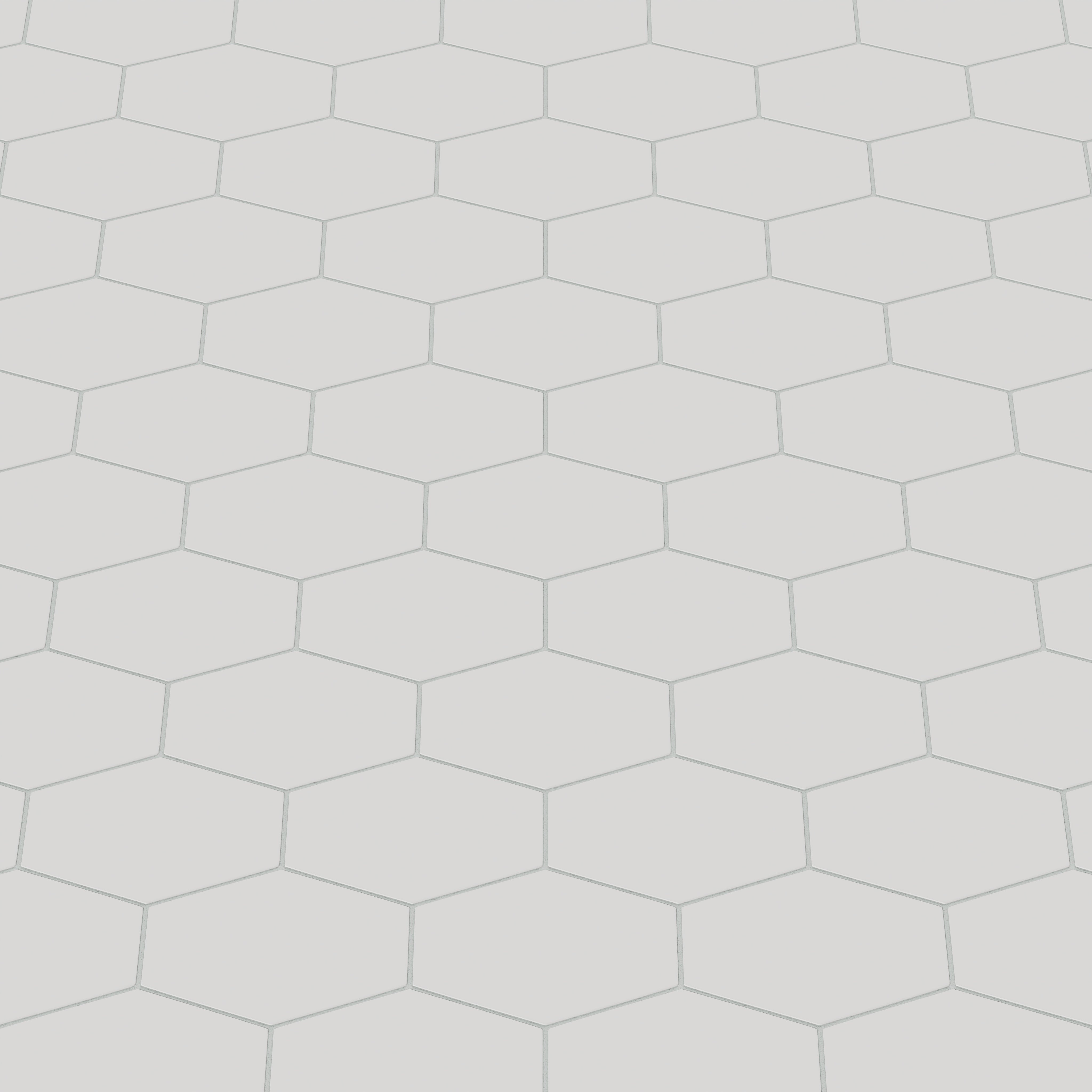 Elongated Hexagon Natural Press Ceramic Tile in Cloud Cover Matte