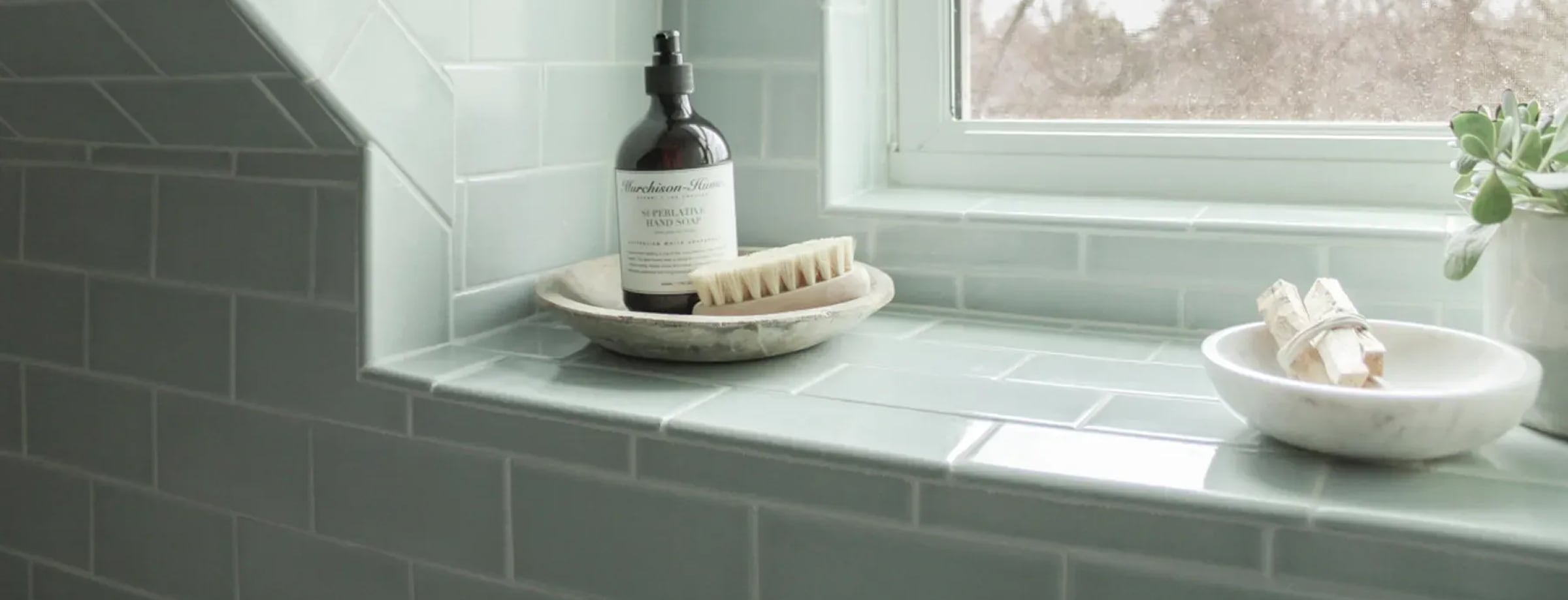 CÔTÉ TABLE フリルエッジ プレート 3枚 グレー×2・アイボリー×1 Tile Trim - Fireclay Tile