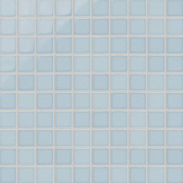 2x2 Straight Set Sheeted Original Ceramic Mosaic Tile in Crater Lake Gloss