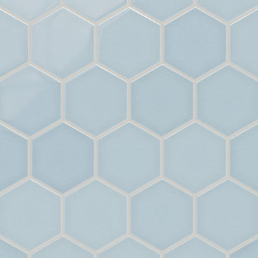 6" Hexagon Original Ceramic Tile in Crater Lake Gloss