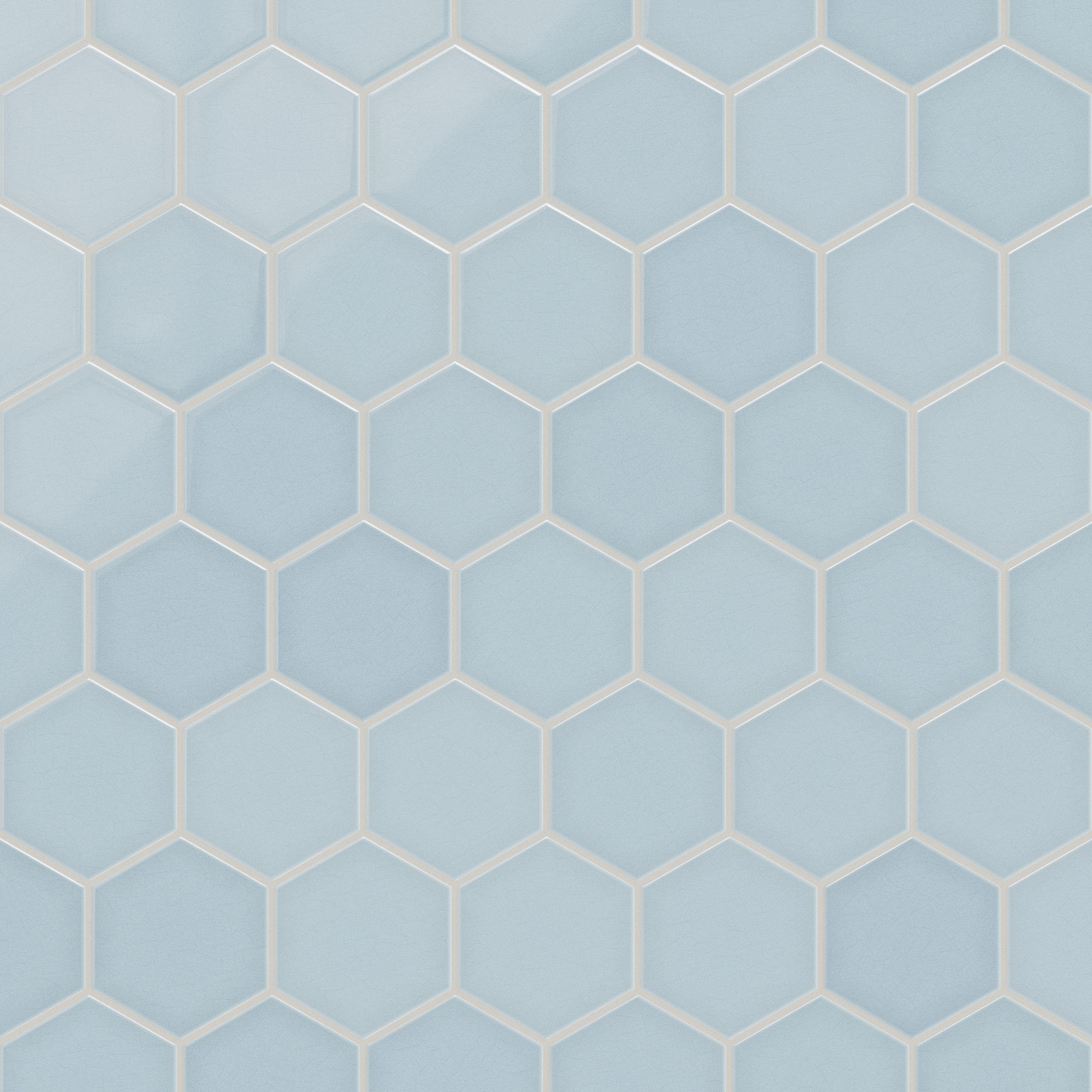 6" Hexagon Original Ceramic Tile in Crater Lake Gloss