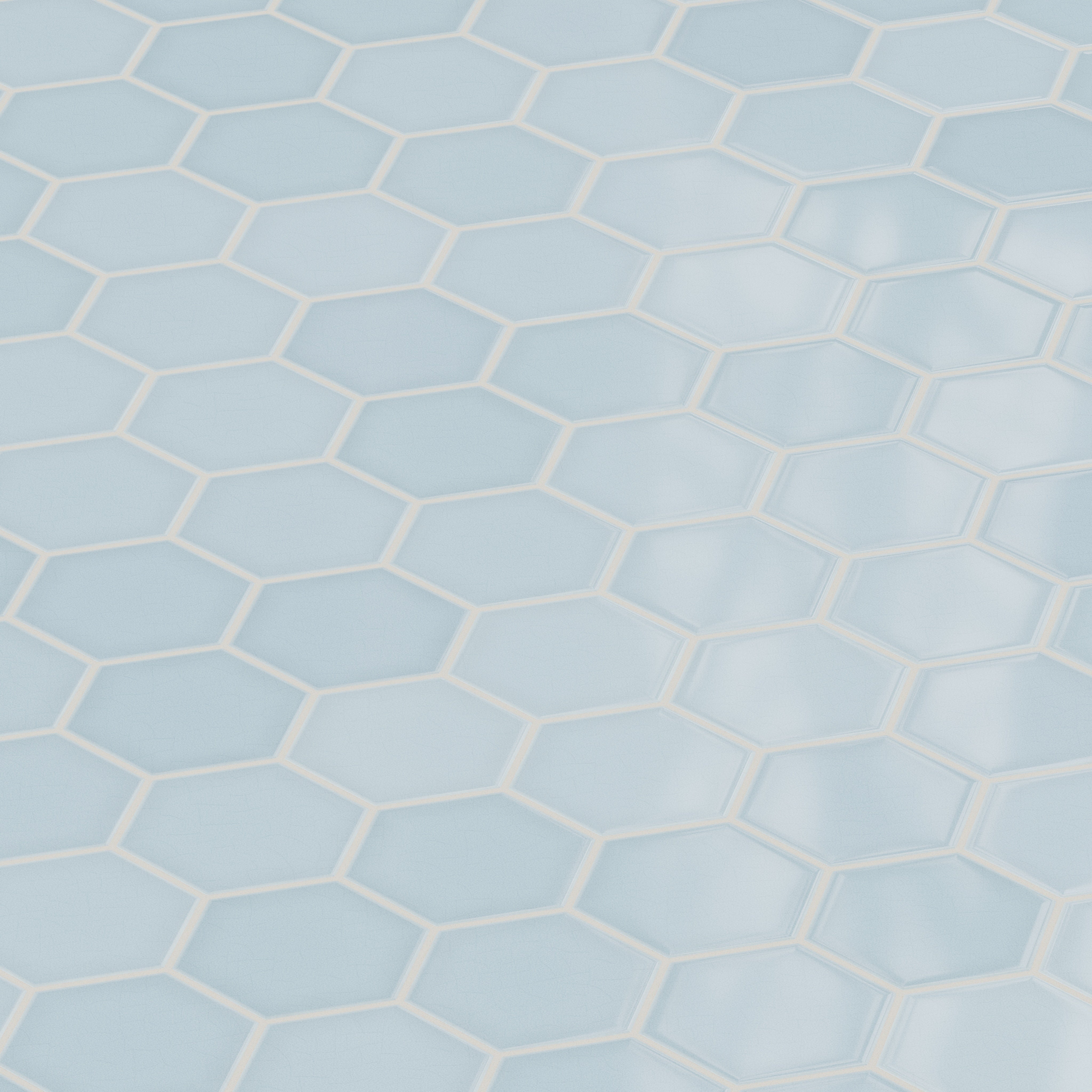 6" Hexagon Original Ceramic Tile in Crater Lake Gloss