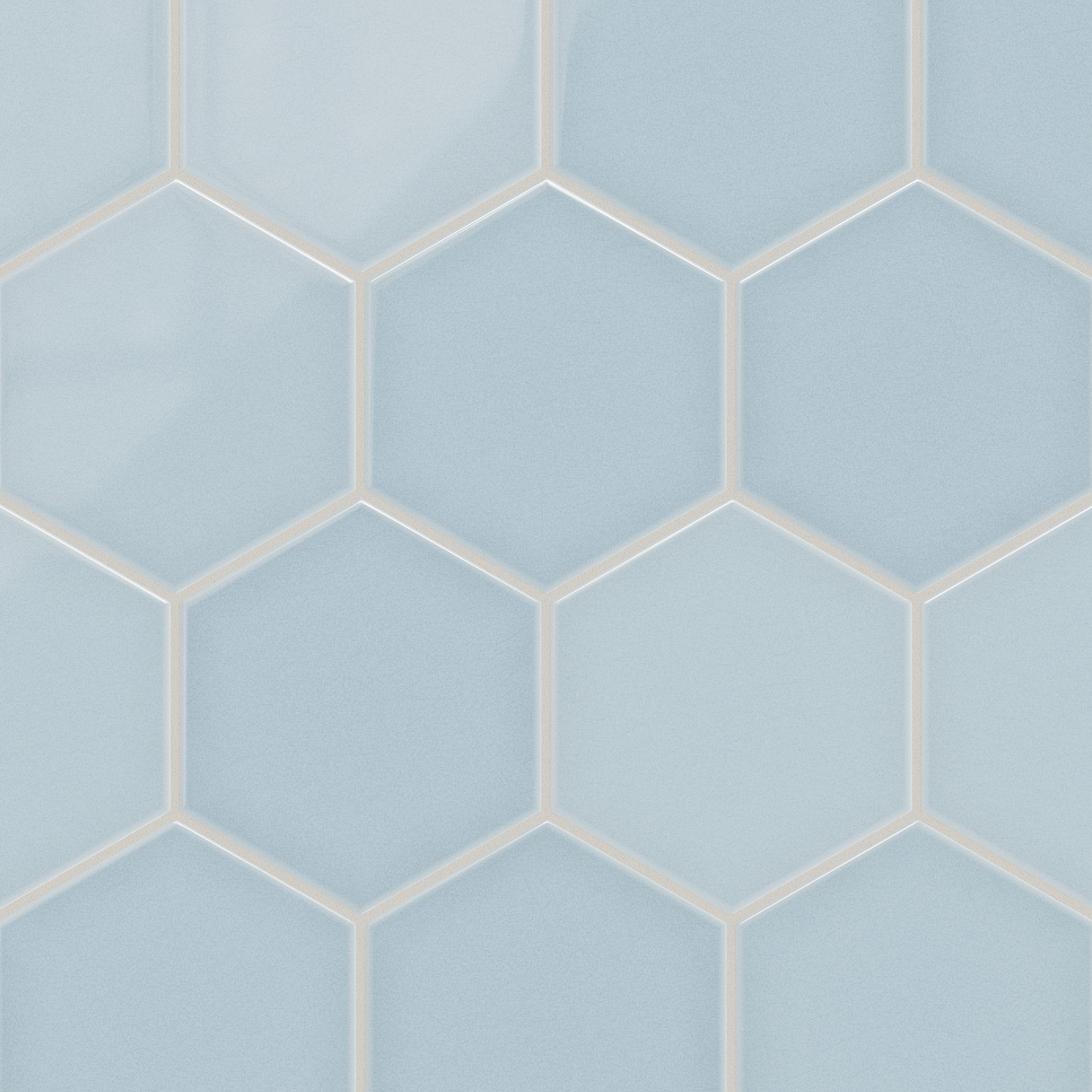 8" Hexagon Original Ceramic Tile in Crater Lake Gloss