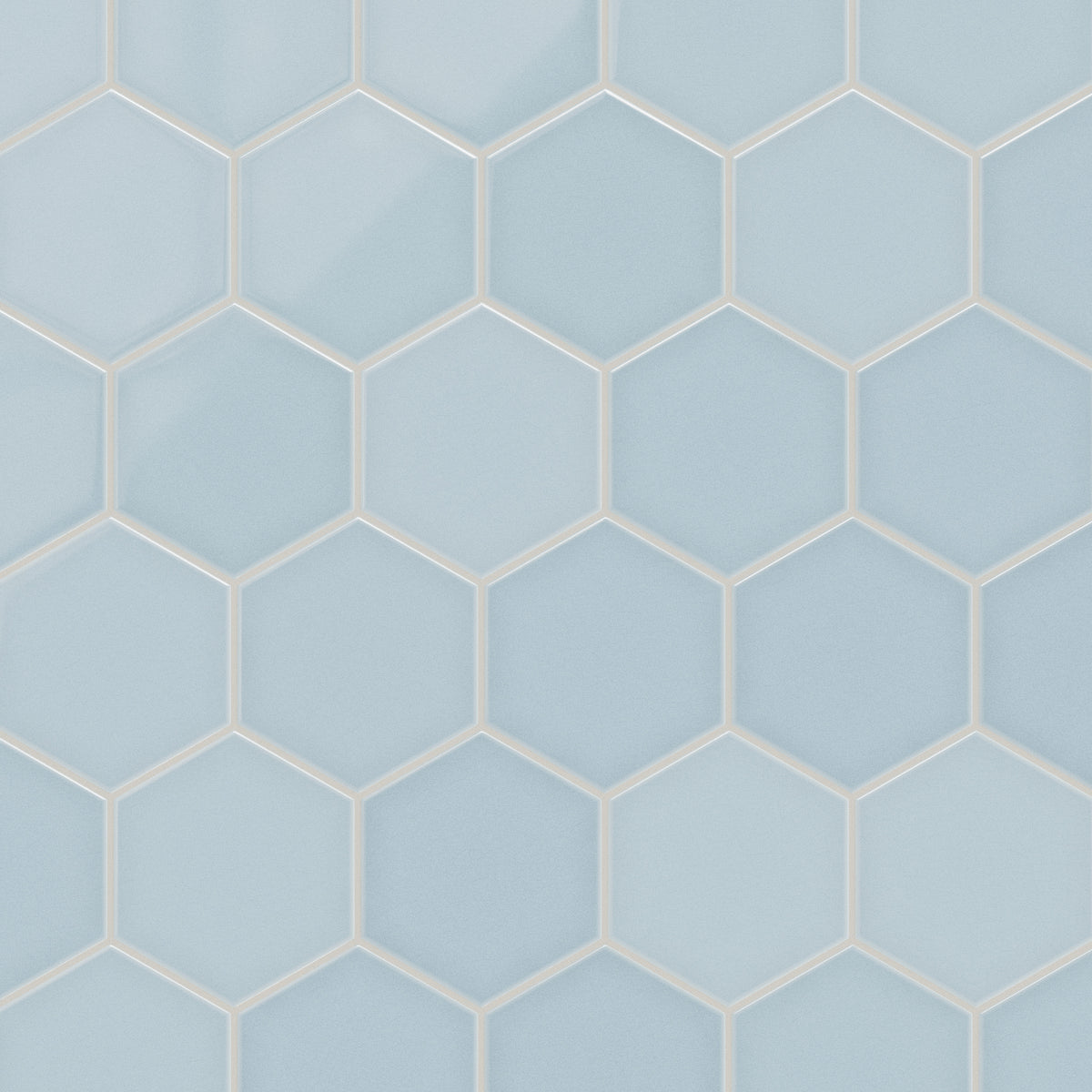 8" Hexagon Original Ceramic Tile in Crater Lake Gloss