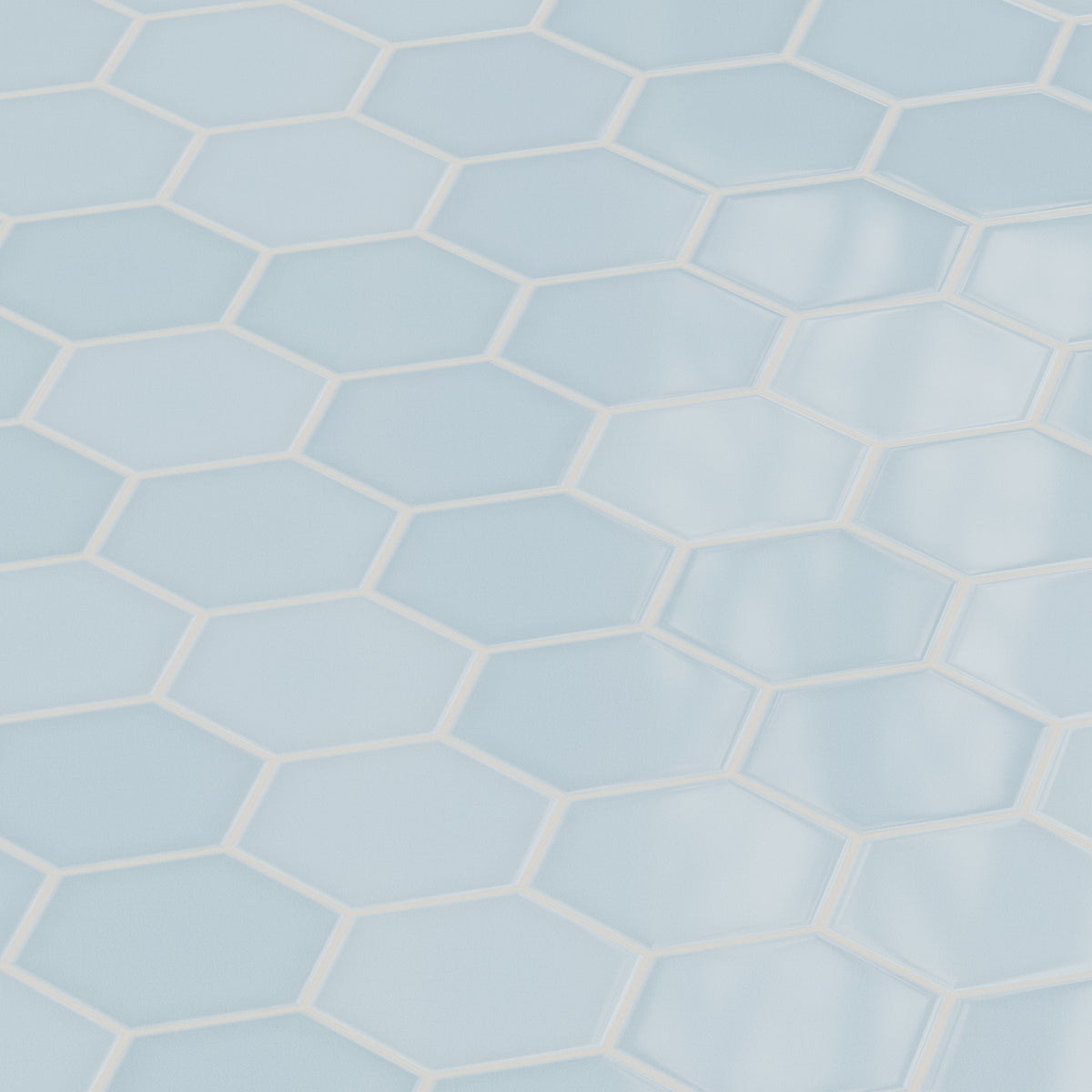 8" Hexagon Original Ceramic Tile in Crater Lake Gloss