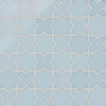 Mini Star & Cross Original Ceramic Tile in Crater Lake Gloss