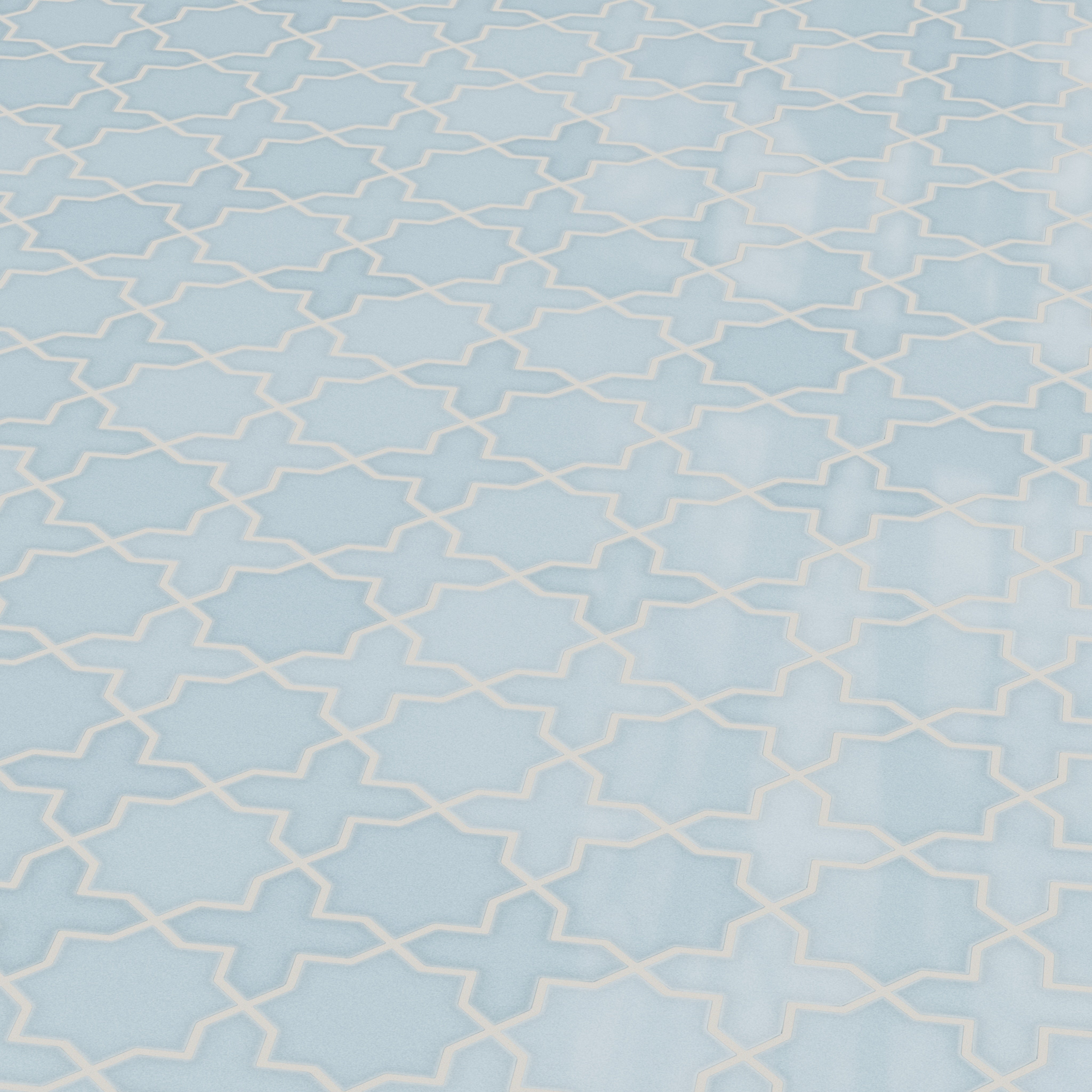 Mini Star & Cross Original Ceramic Tile in Caribbean Sea Gloss