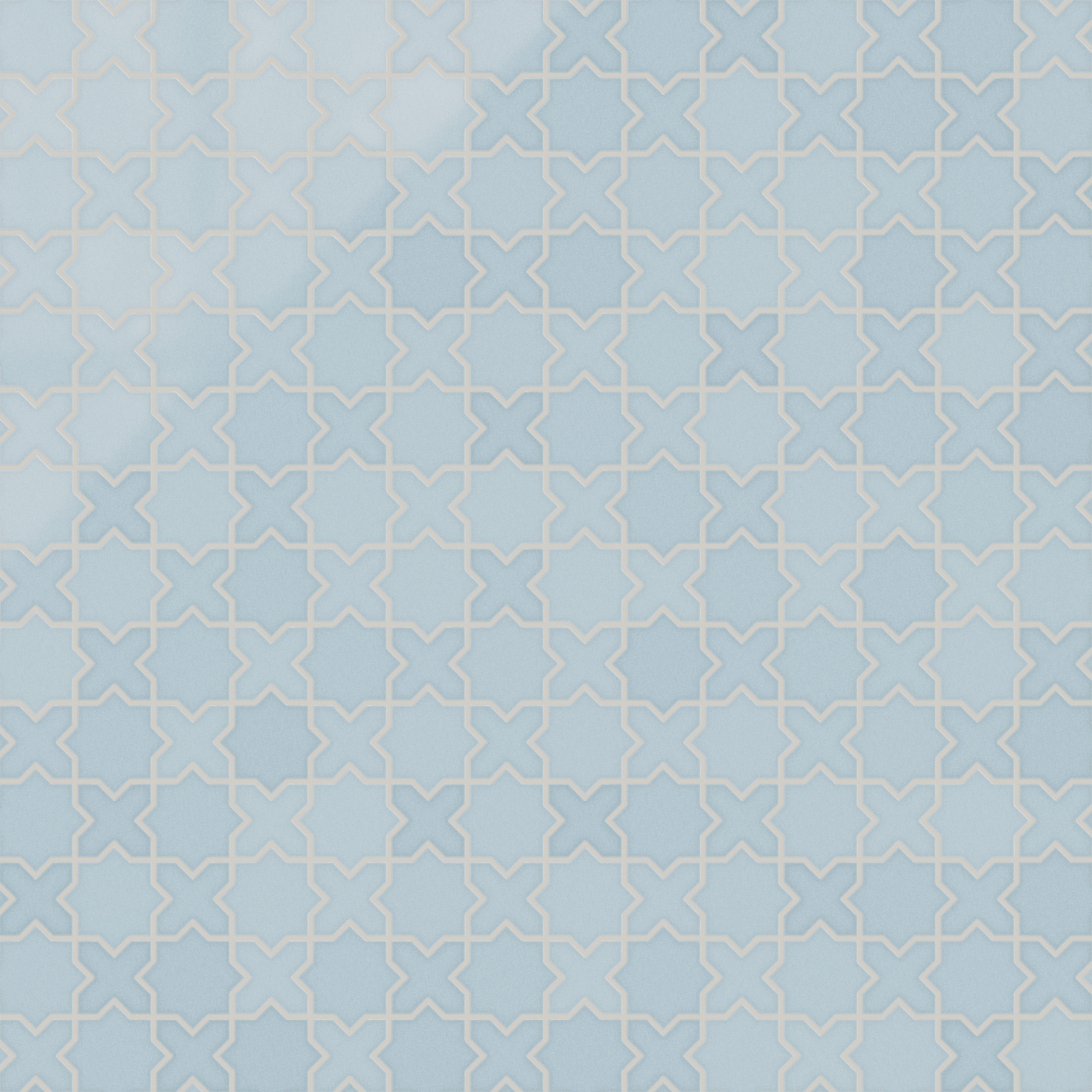 Mini Star & Cross Original Ceramic Tile in Caribbean Sea Gloss