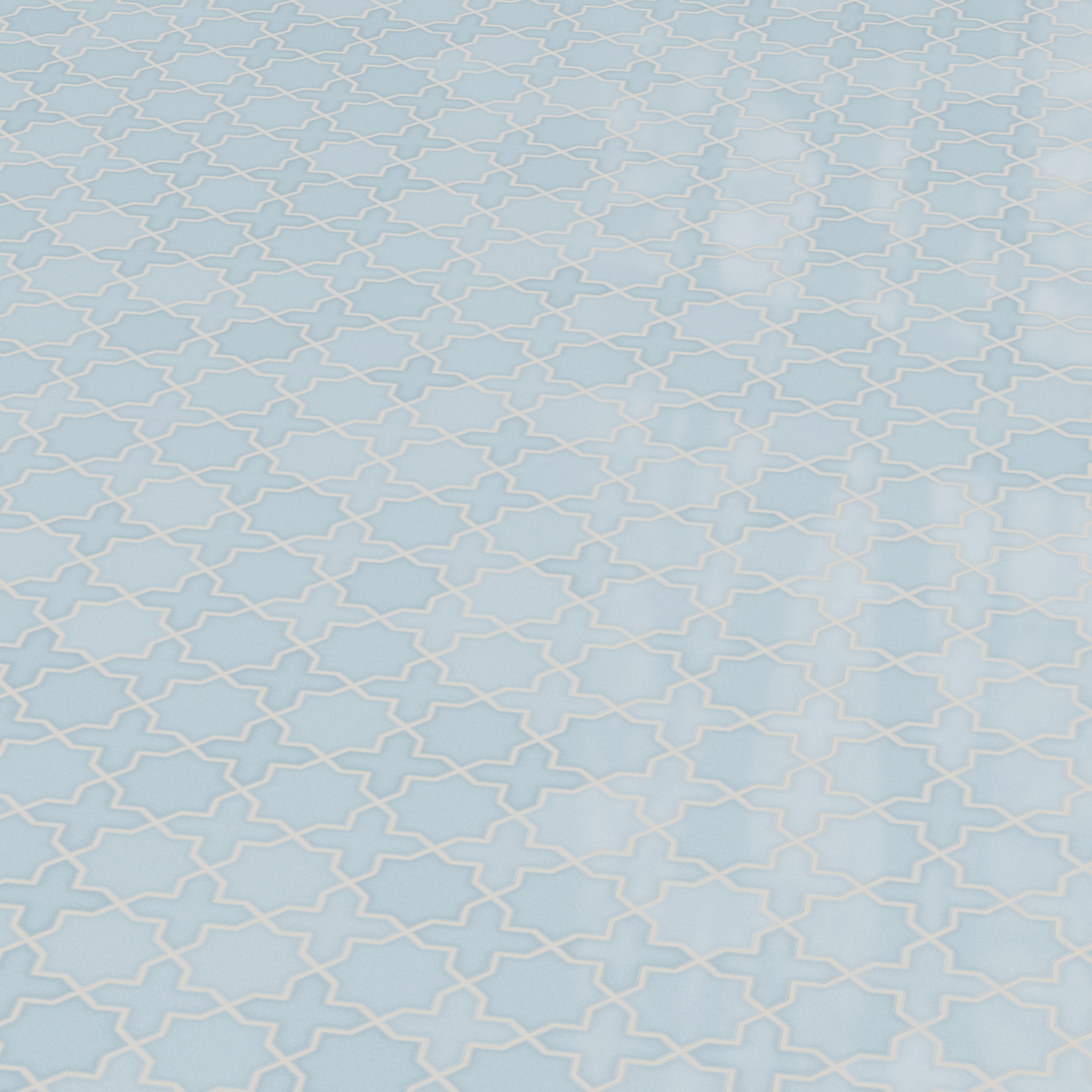 Mini Star & Cross Original Ceramic Tile in Caribbean Sea Gloss