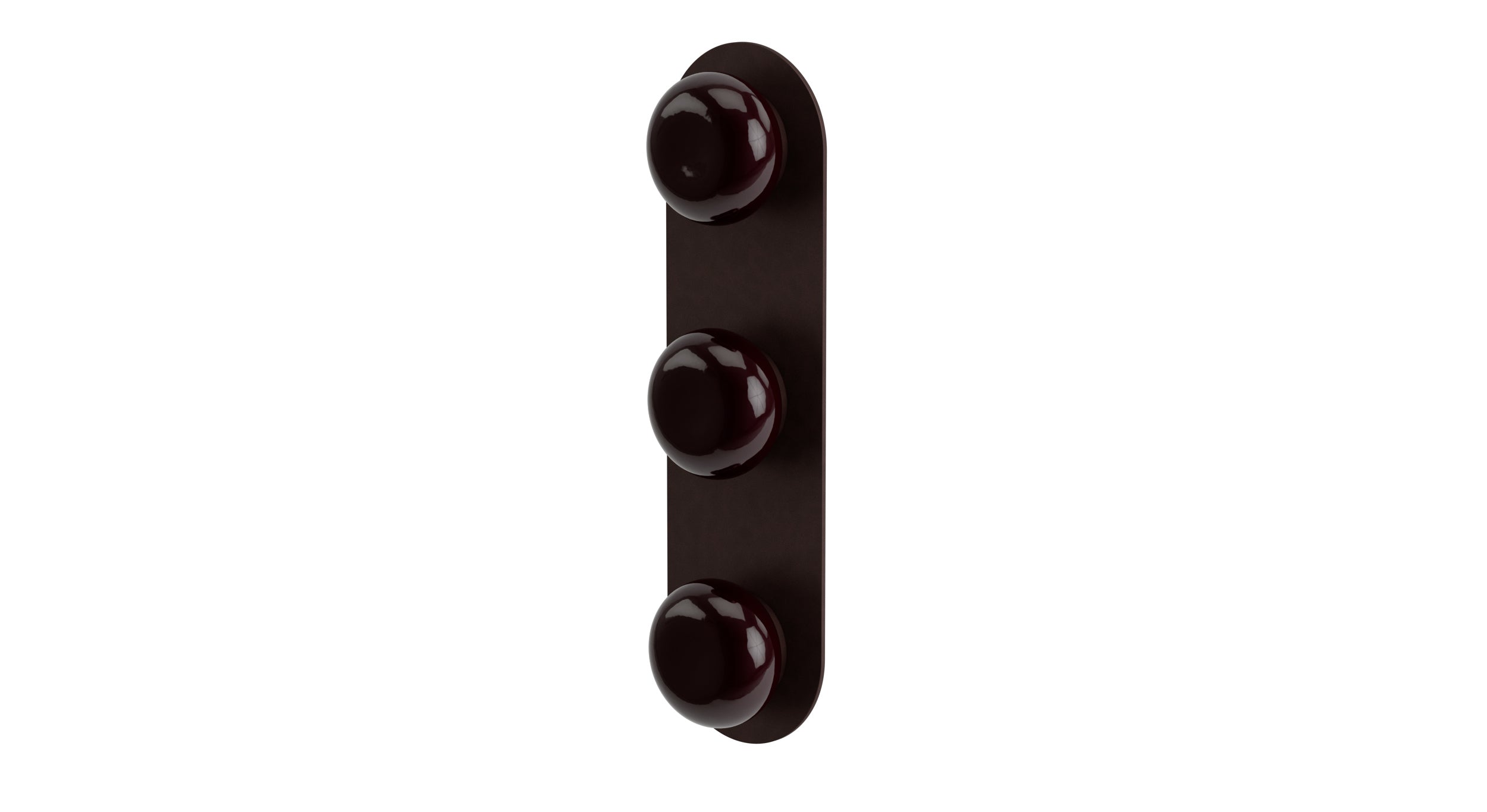 Foundry Three Handle Wall Mount Shower Trim with Pebble Ceramic Knob Handles in Architectural Copper