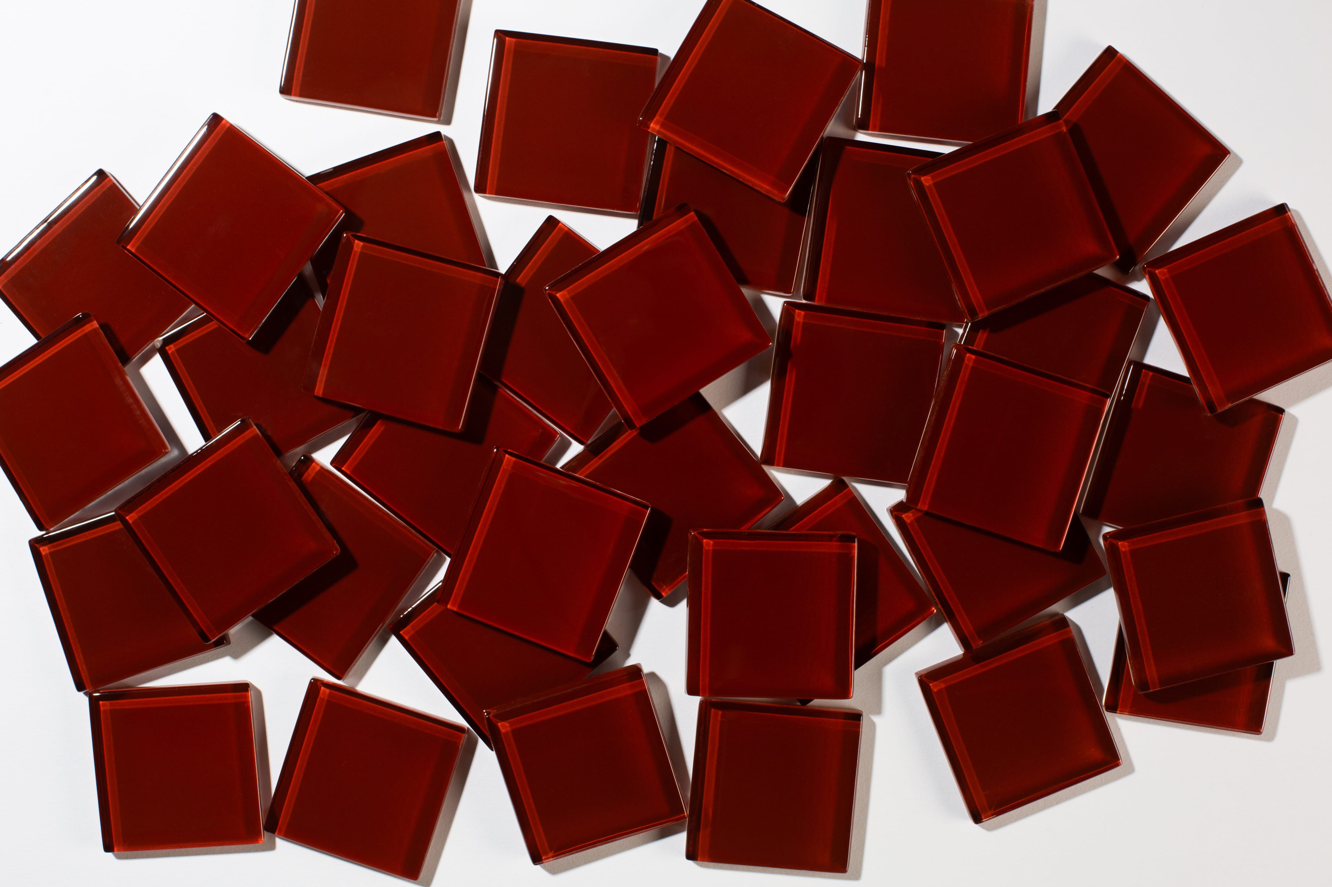 1x1 Straight Set Sheeted Glass Mosaic Tile in Pheasant Gloss