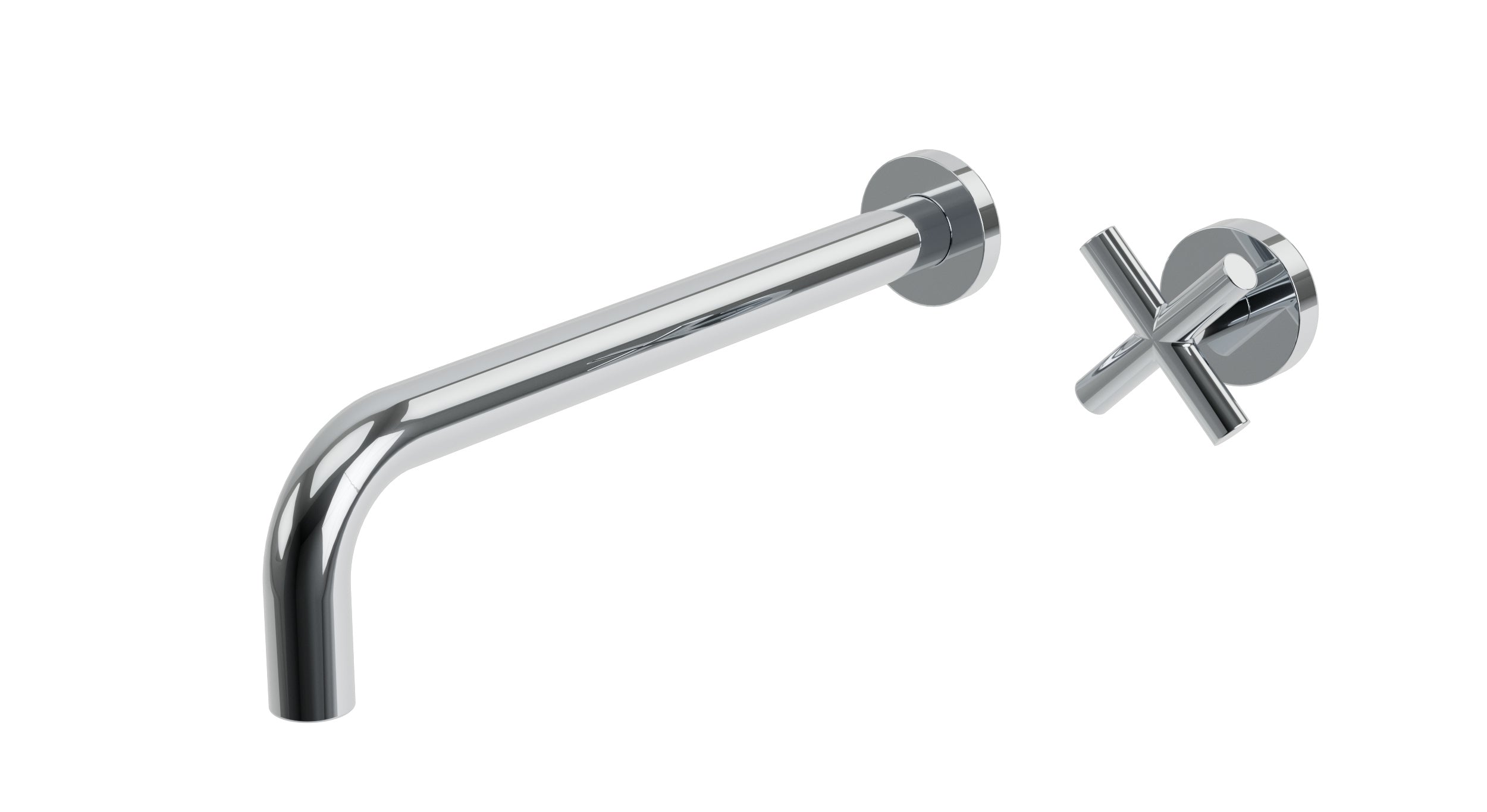 Contour One Handle Wall Mount 12" Lavatory Faucet with Soft Cross Handle