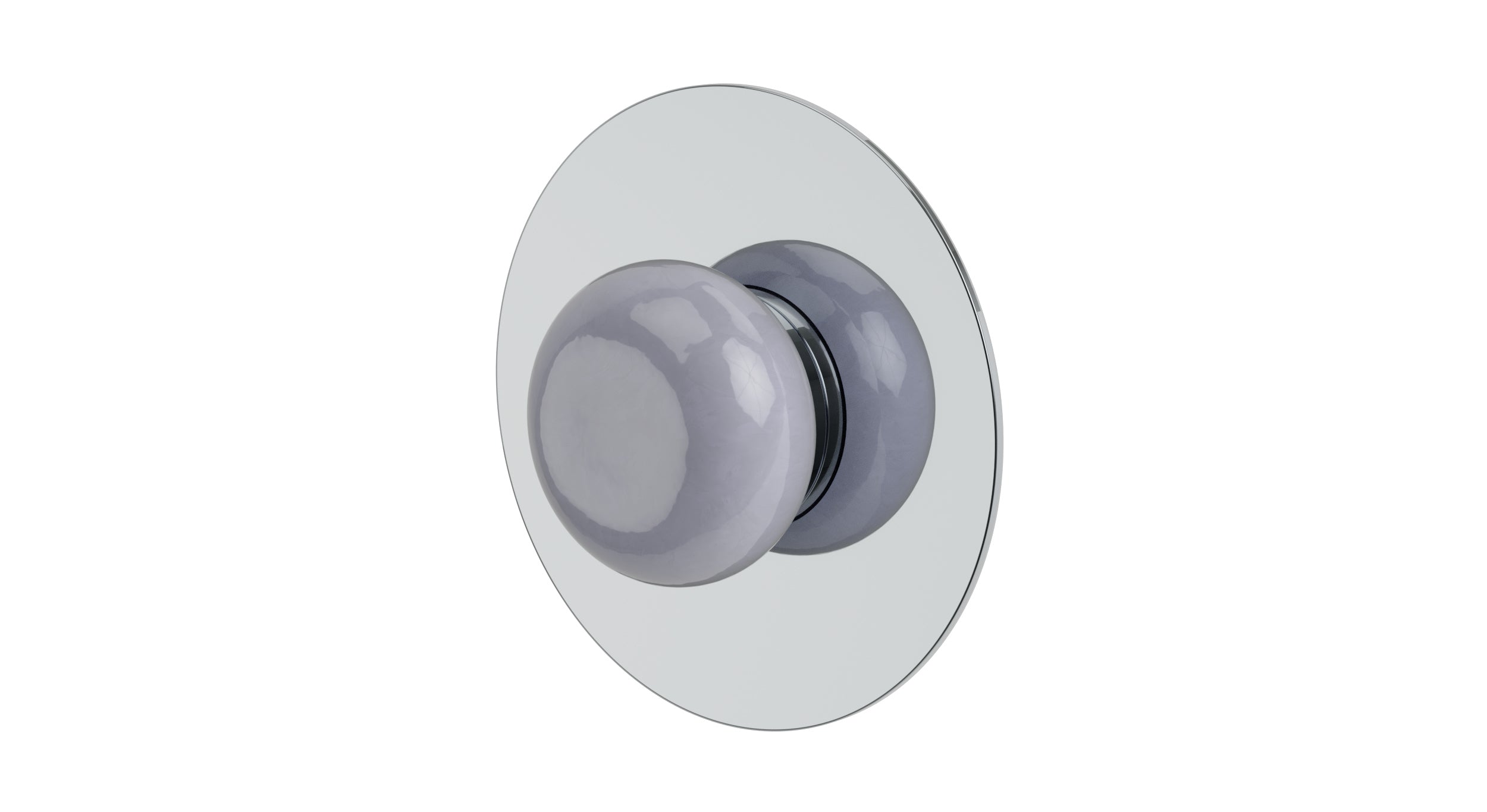 Foundry One Handle Wall Mount Shower Trim with Pebble Ceramic Knob Handle in Polished Chrome