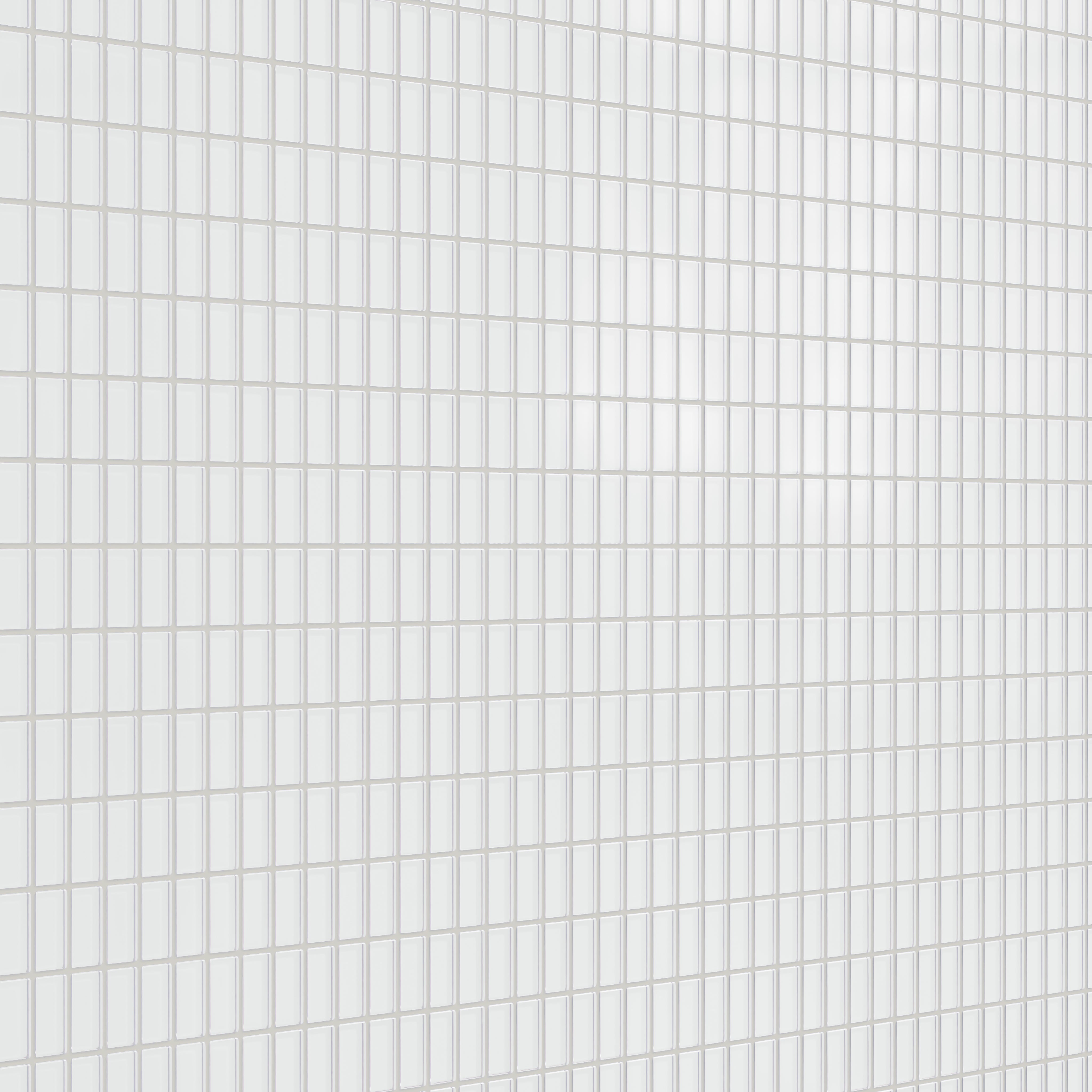 1x2 Straight Set Sheeted Glass Mosaic Tile in Egret Matte