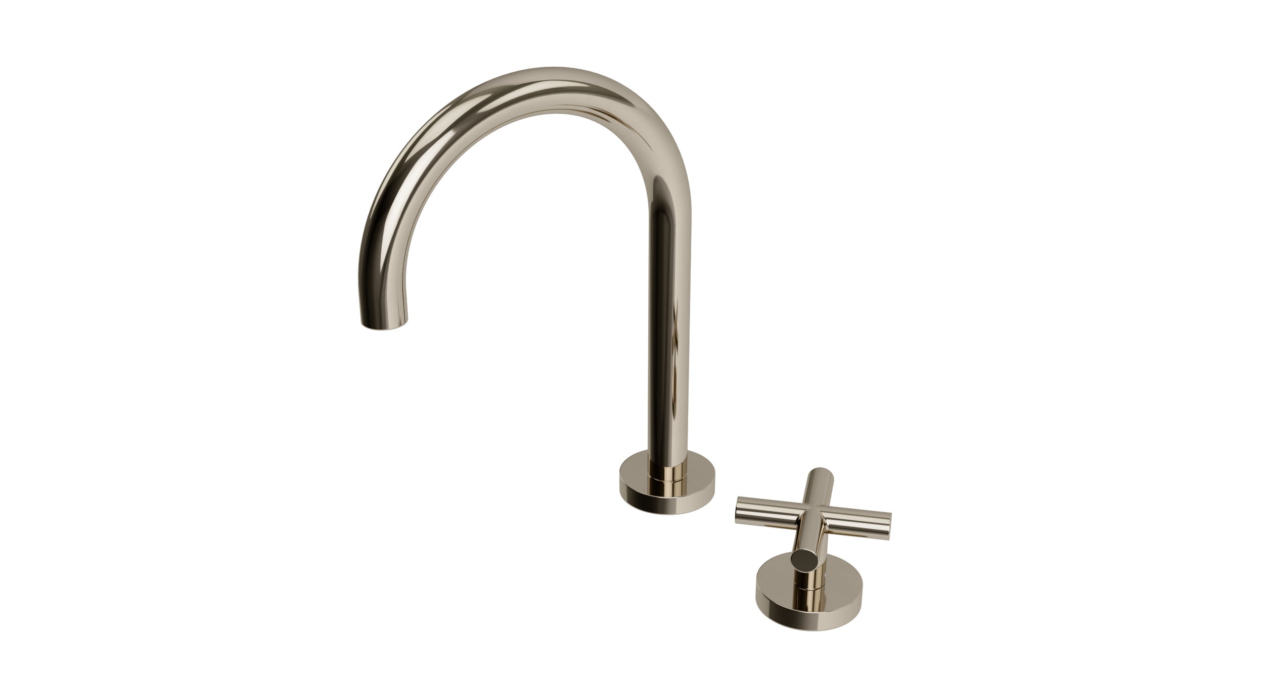 Contour One Handle Deck Mount Gooseneck Lavatory Faucet with Soft