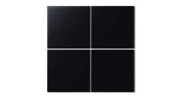 6x6 Natural Press Ceramic Tile in Bone Black Matte