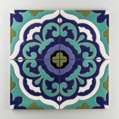 8x8 Handpainted Sample Tarragona  in Cool Motif