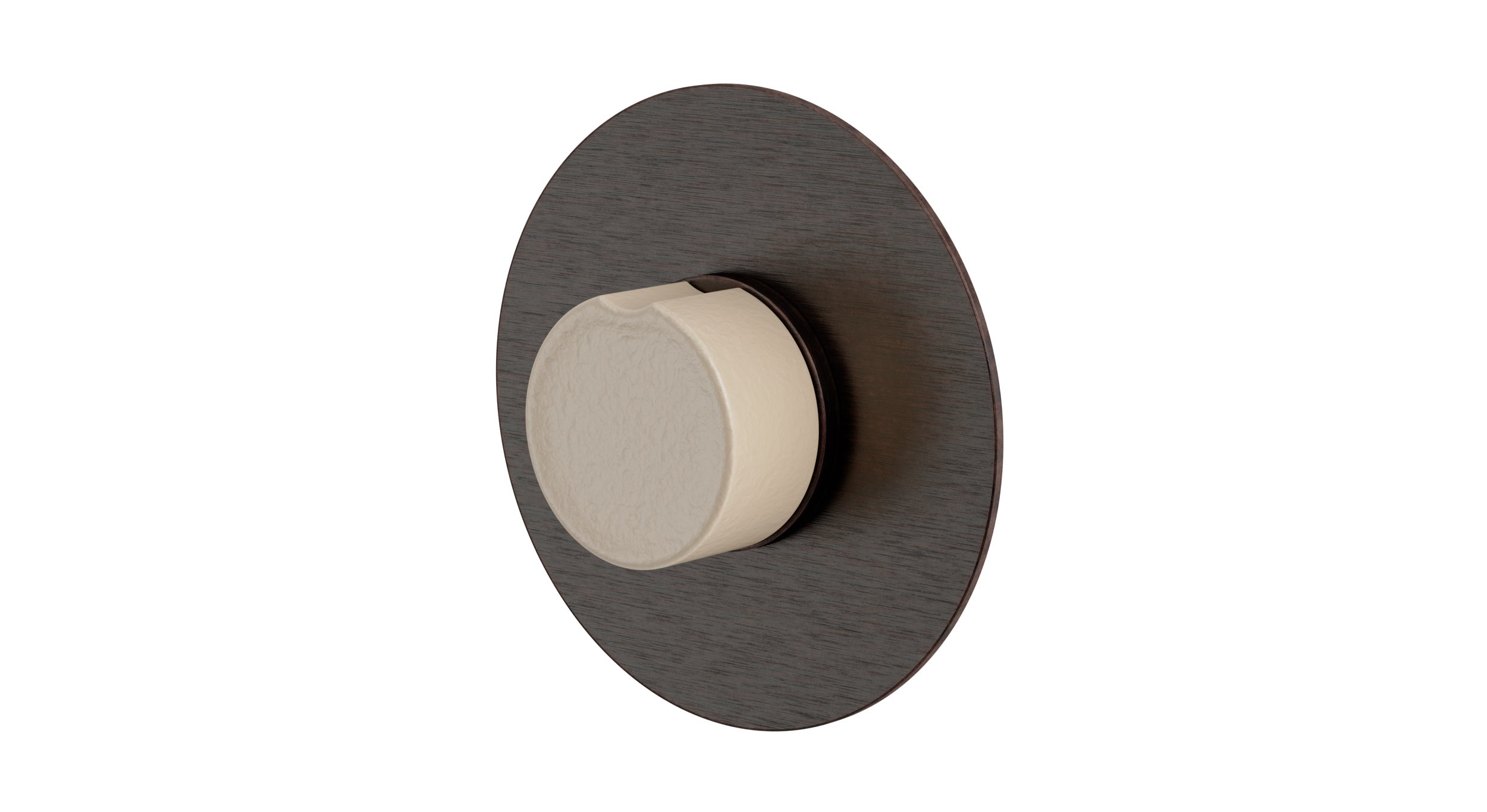Foundry One Handle Wall Mount Shower Trim with Groove Ceramic Knob Handle in Antique Bronze